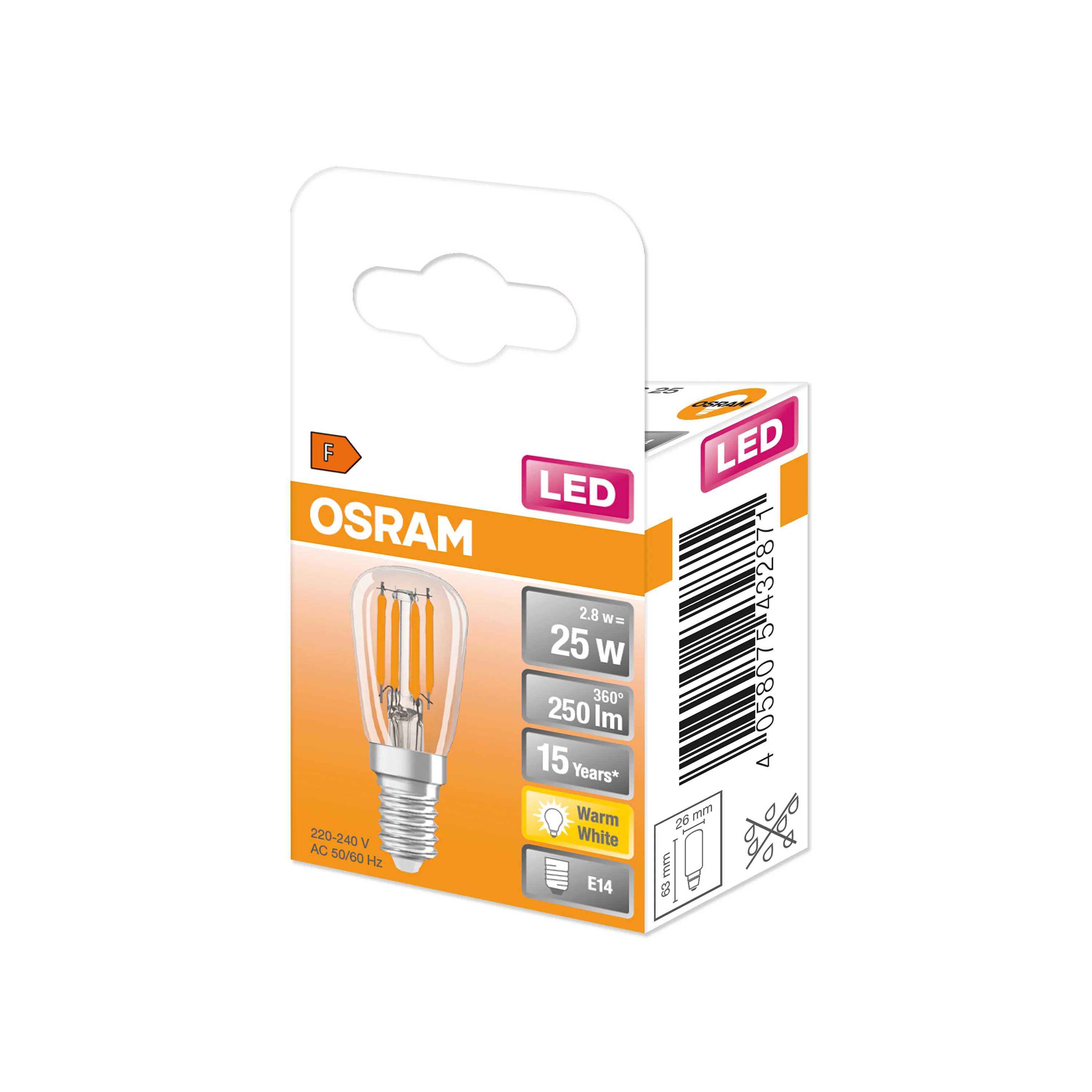 Żarówka LED OSRAM LED Special T26 25 300° Filament 2.8W 827 Clear E14 ciepła - Image 5