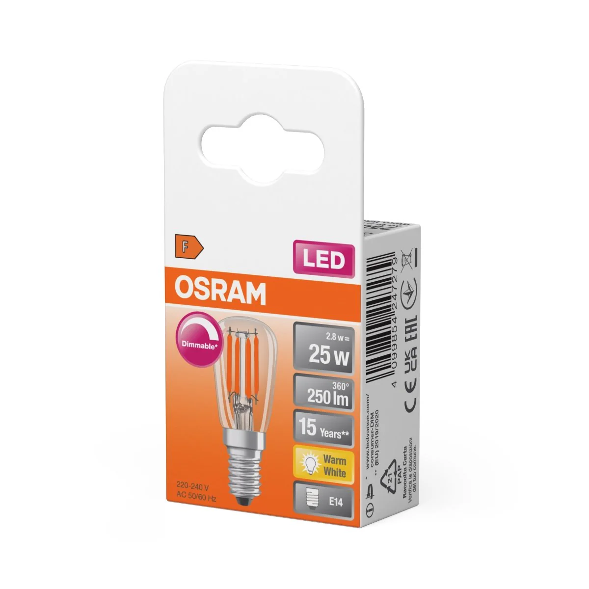 Żarówka LED OSRAM LED Special T26 25 300° Filament DIM 2.8W 827 Clear E14 - Image 2