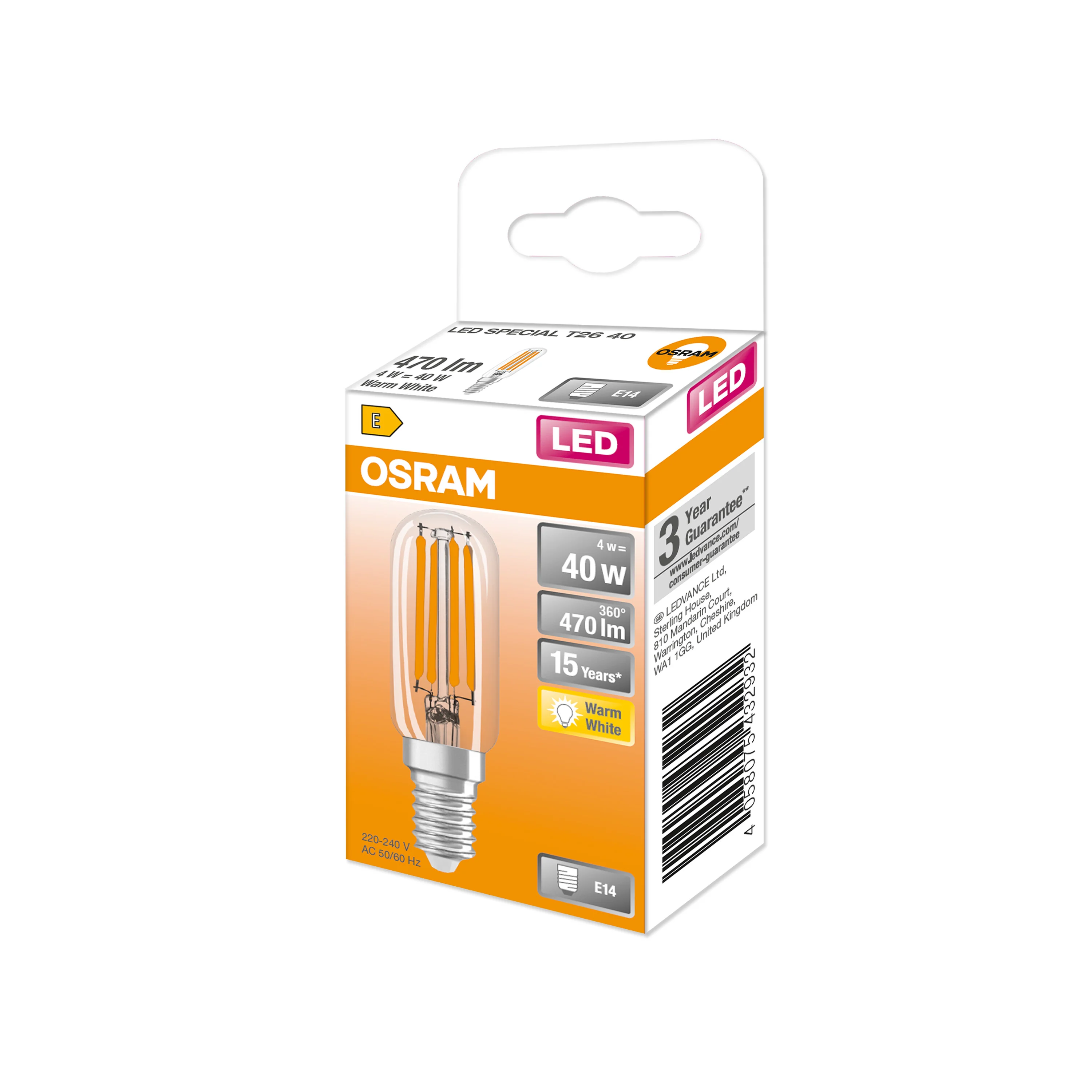 Żarówka LED OSRAM LED Special T26 40 300° Filament 4W 827 Clear E14 - Image 6