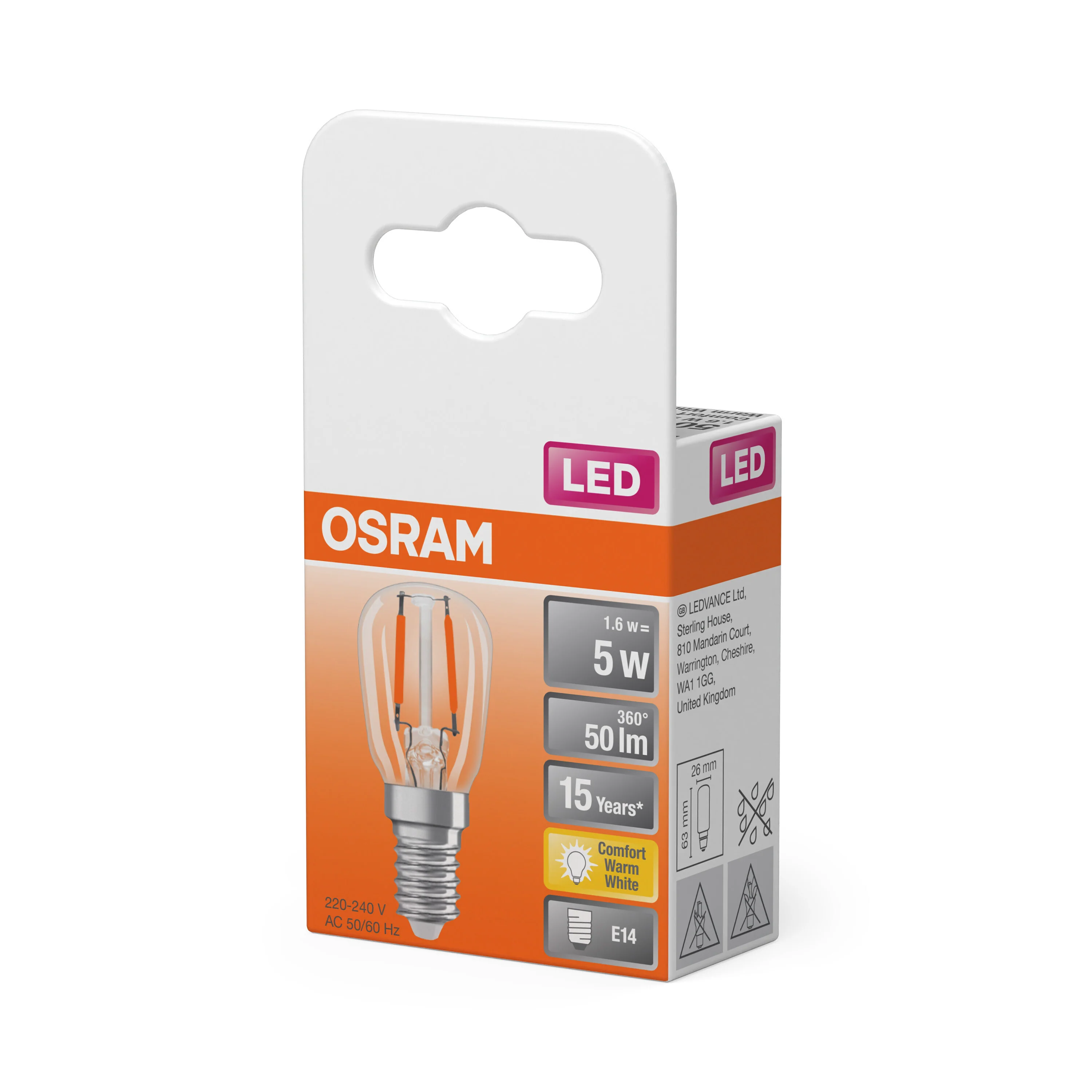 Żarówka LED OSRAM LED Special T26 5 300° Filament 1.6W 824 Clear E14 - Image 5