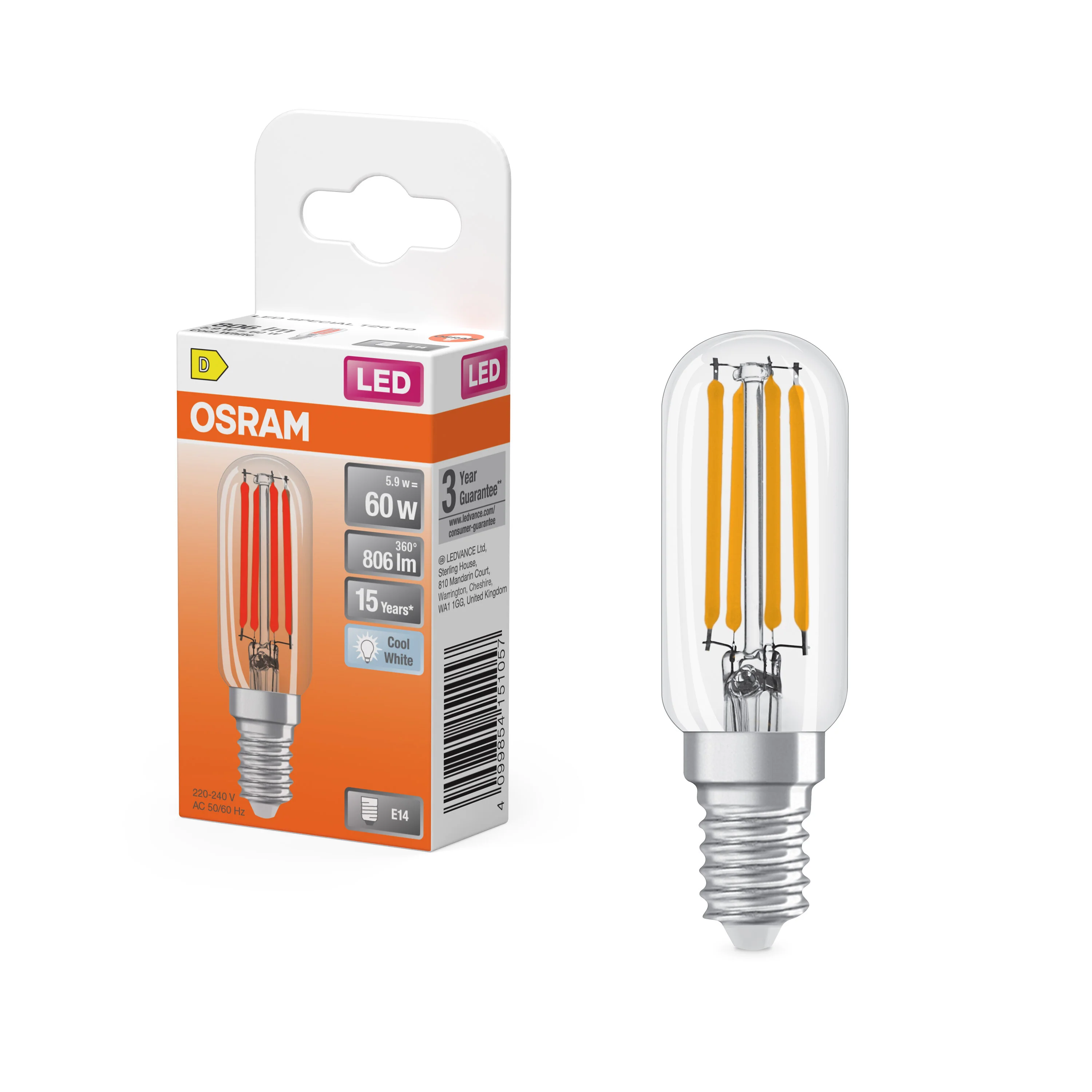 Żarówka LED OSRAM LED Special T26 55 300° Filament 5.9W 840 Clear E14 - Image 4