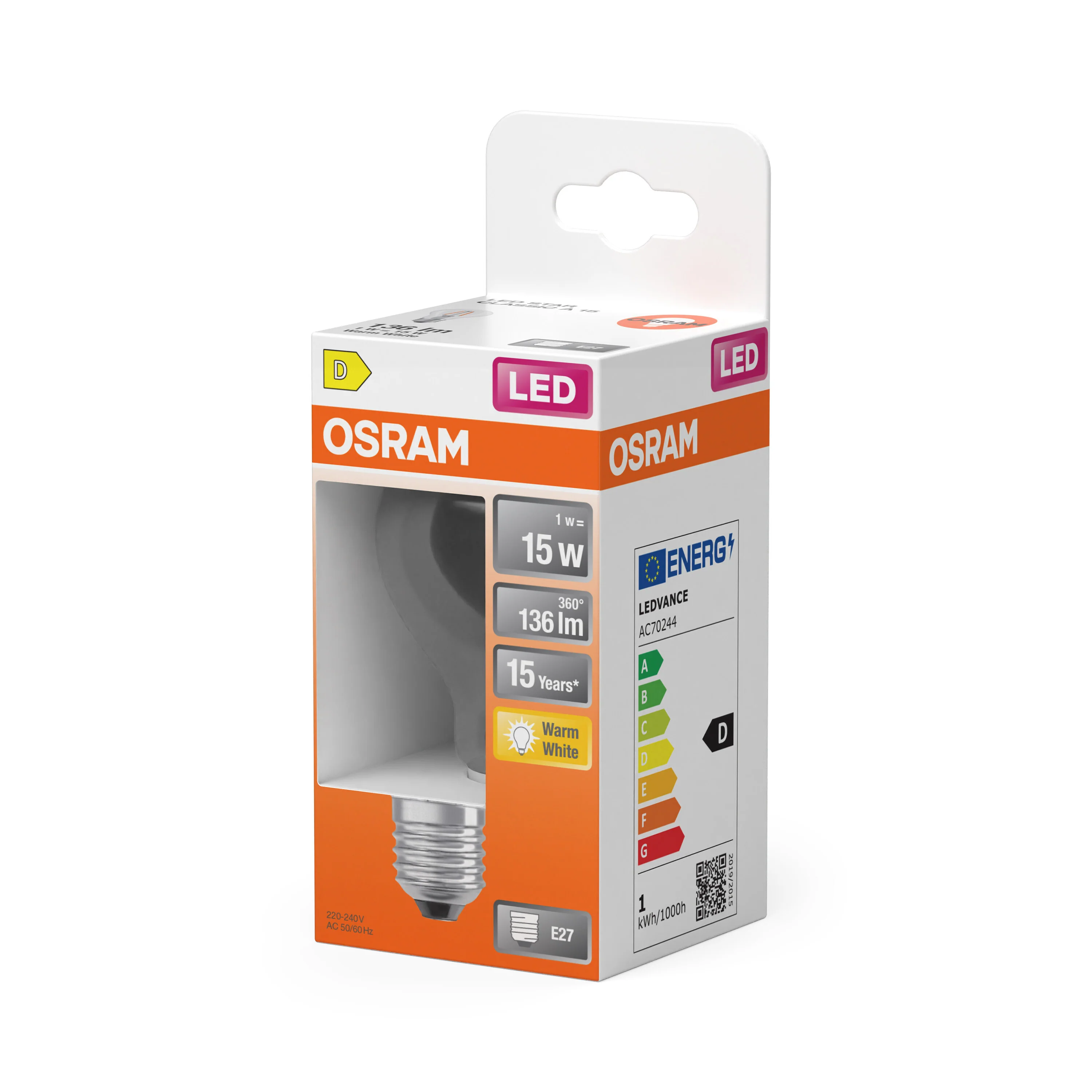 Żarówka LED OSRAM LED Star Classic A 15 Filament 1W 827 Clear E27 - Image 5
