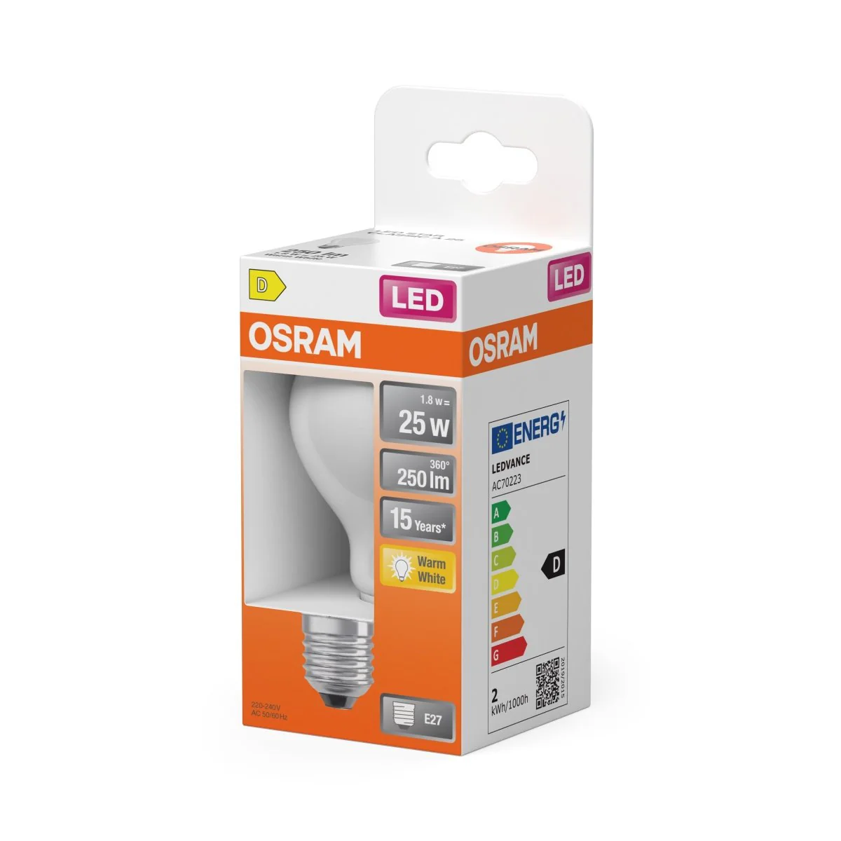 Żarówka LED OSRAM LED Star Classic A 25 Filament 1.8W 827 Frosted E27 - Image 2