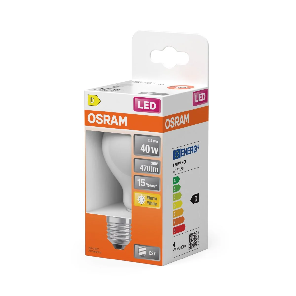 Żarówka LED OSRAM LED Star Classic A 40 Filament 3.4W 827 Frosted E27 ciepła - Image 2