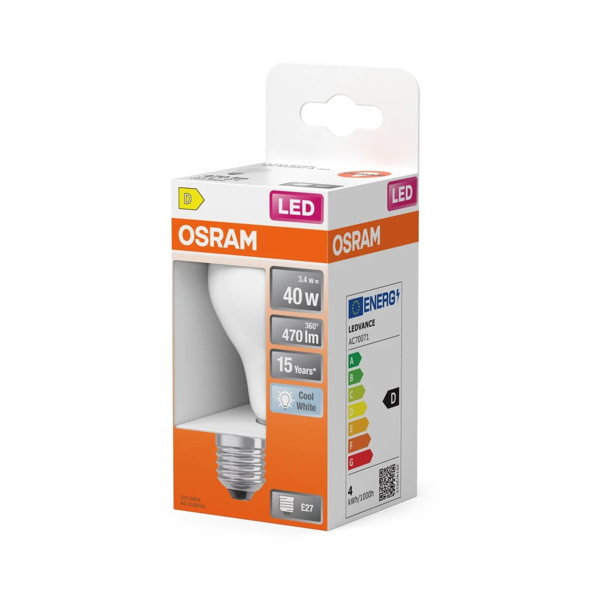 Żarówka LED OSRAM LED Star Classic A 40 Filament 3.4W 840 Frosted E27 - Image 2
