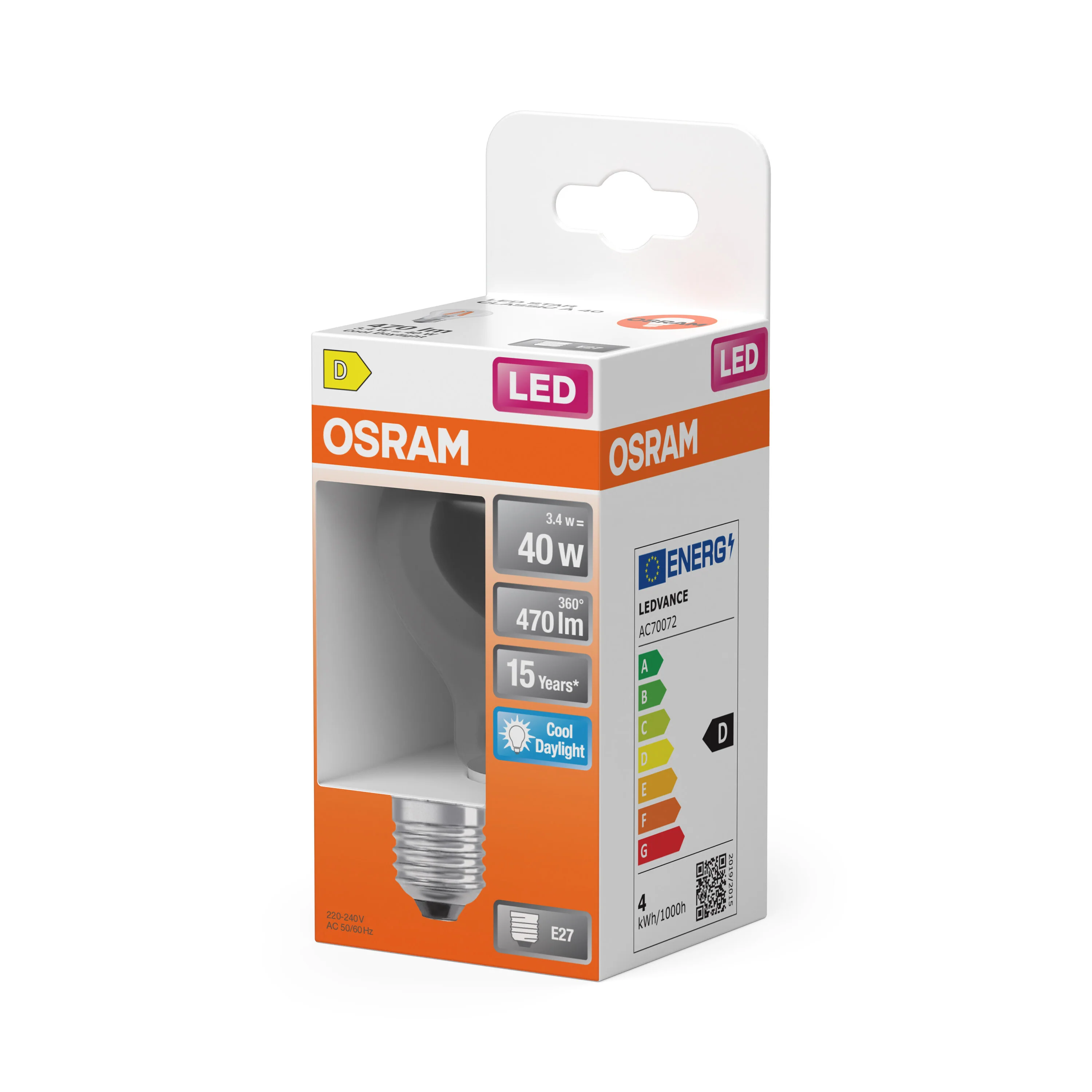 Żarówka LED OSRAM LED Star Classic A 40 Filament 3.4W 865 Clear E27 - Image 5
