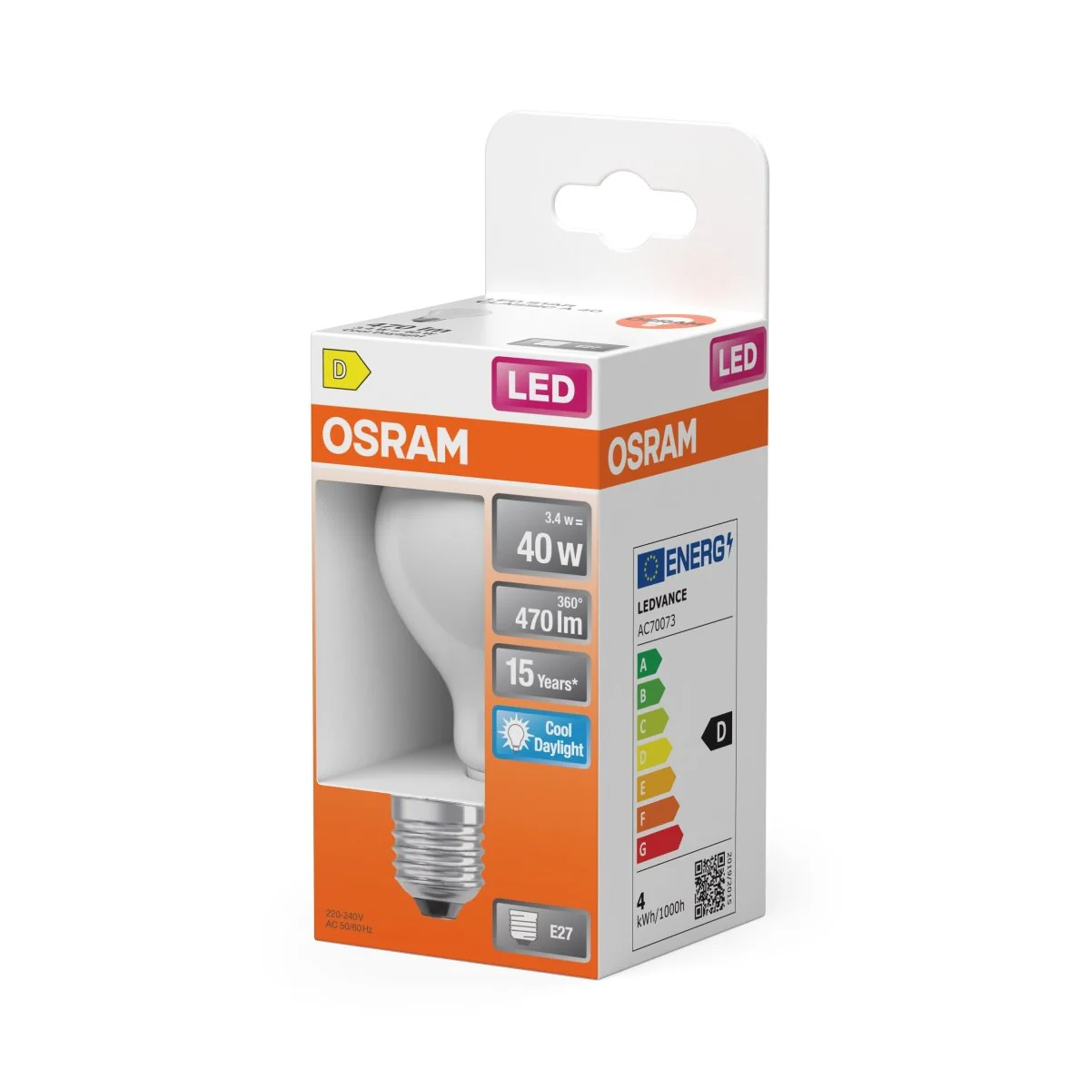 Żarówka LED OSRAM LED Star Classic A 40 Filament 3.4W 865 Frosted E27 - Image 2