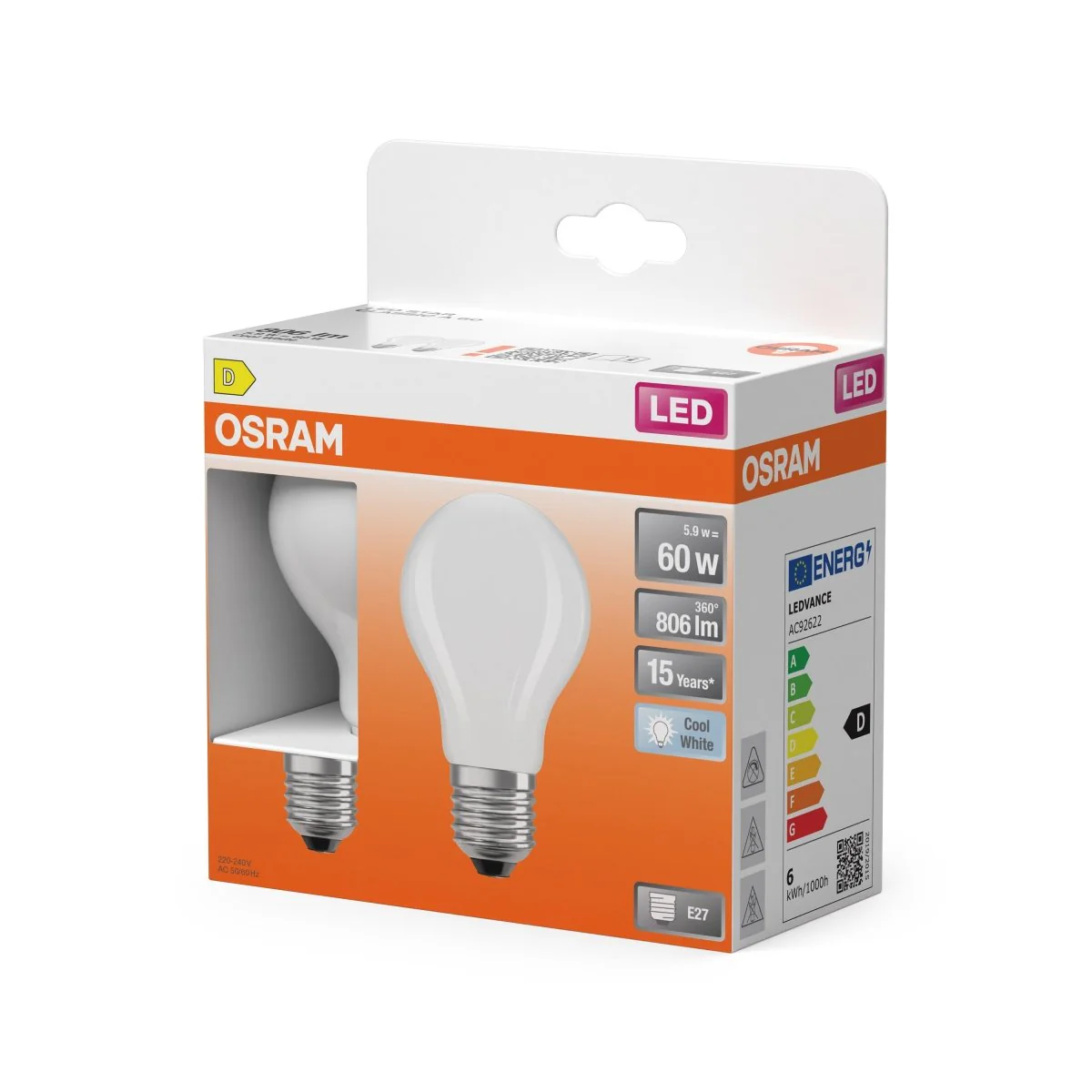 Żarówka LED OSRAM LED Star Classic A 60 Filament 5.9W 840 Frosted E27 - Image 2