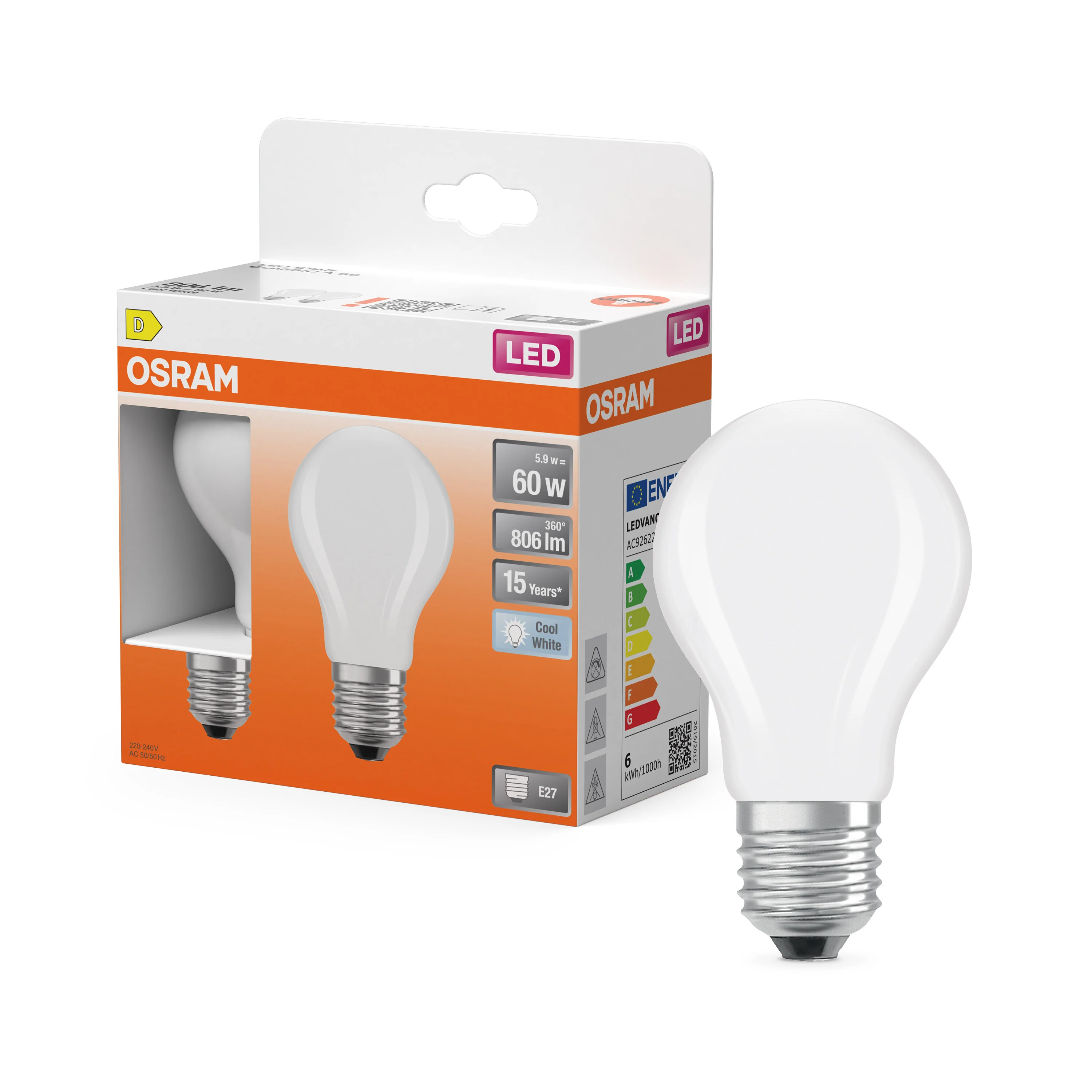 Żarówka LED OSRAM LED Star Classic A 60 Filament 5.9W 840 Frosted E27 - Image 4