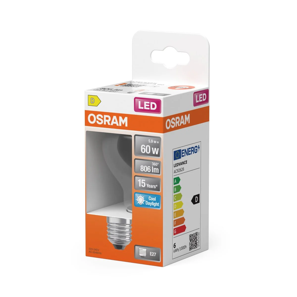 Żarówka LED OSRAM LED Star Classic A 60 Filament 5.9W 865 Clear E27 - Image 2