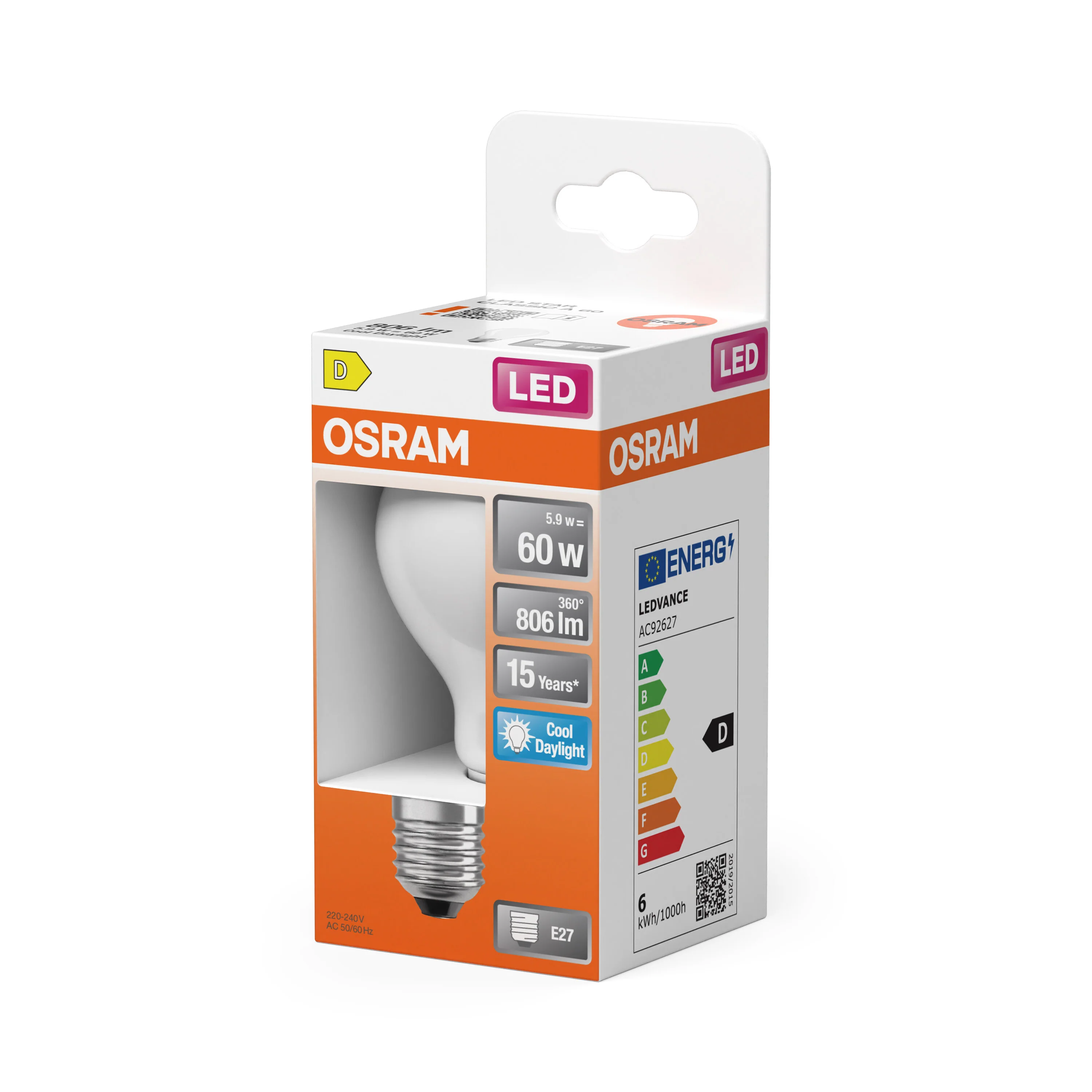 Żarówka LED OSRAM LED Star Classic A 60 Filament 5.9W 865 Frosted E27 - Image 5