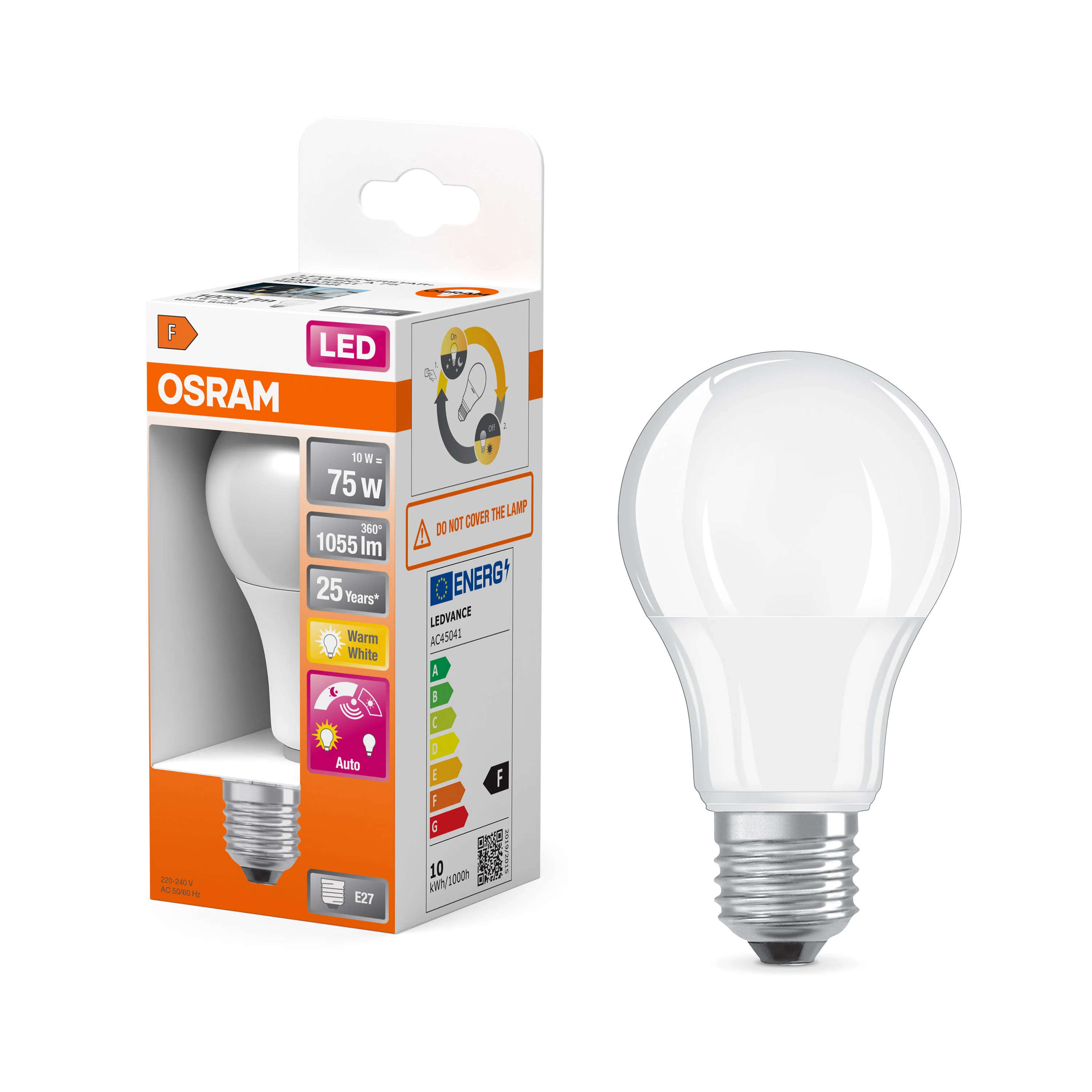 Żarówka LED OSRAM LED Star Classic A 75 Daylight Sensor 10W 827 Frosted E27 - Image 4