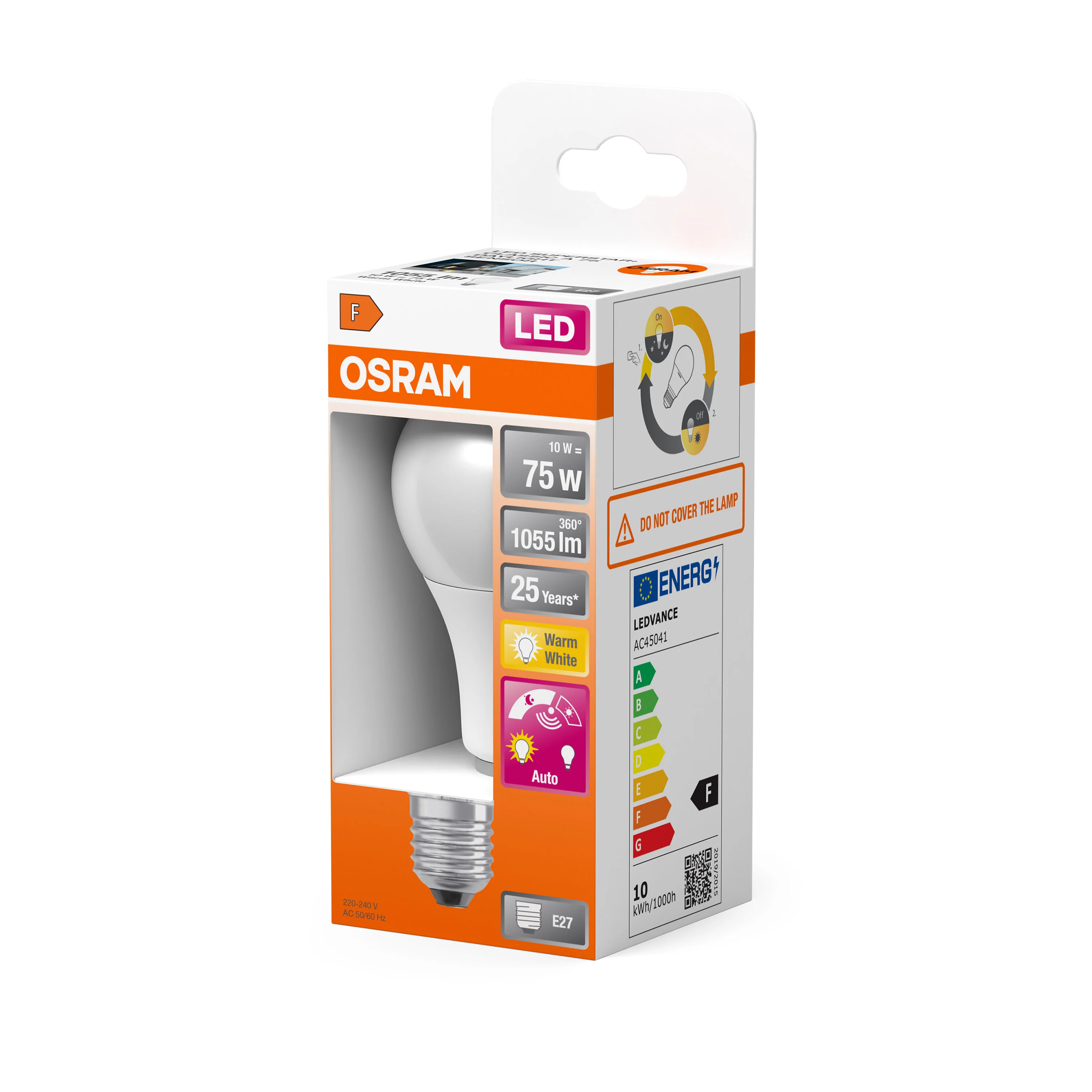 Żarówka LED OSRAM LED Star Classic A 75 Daylight Sensor 10W 827 Frosted E27 - Image 5