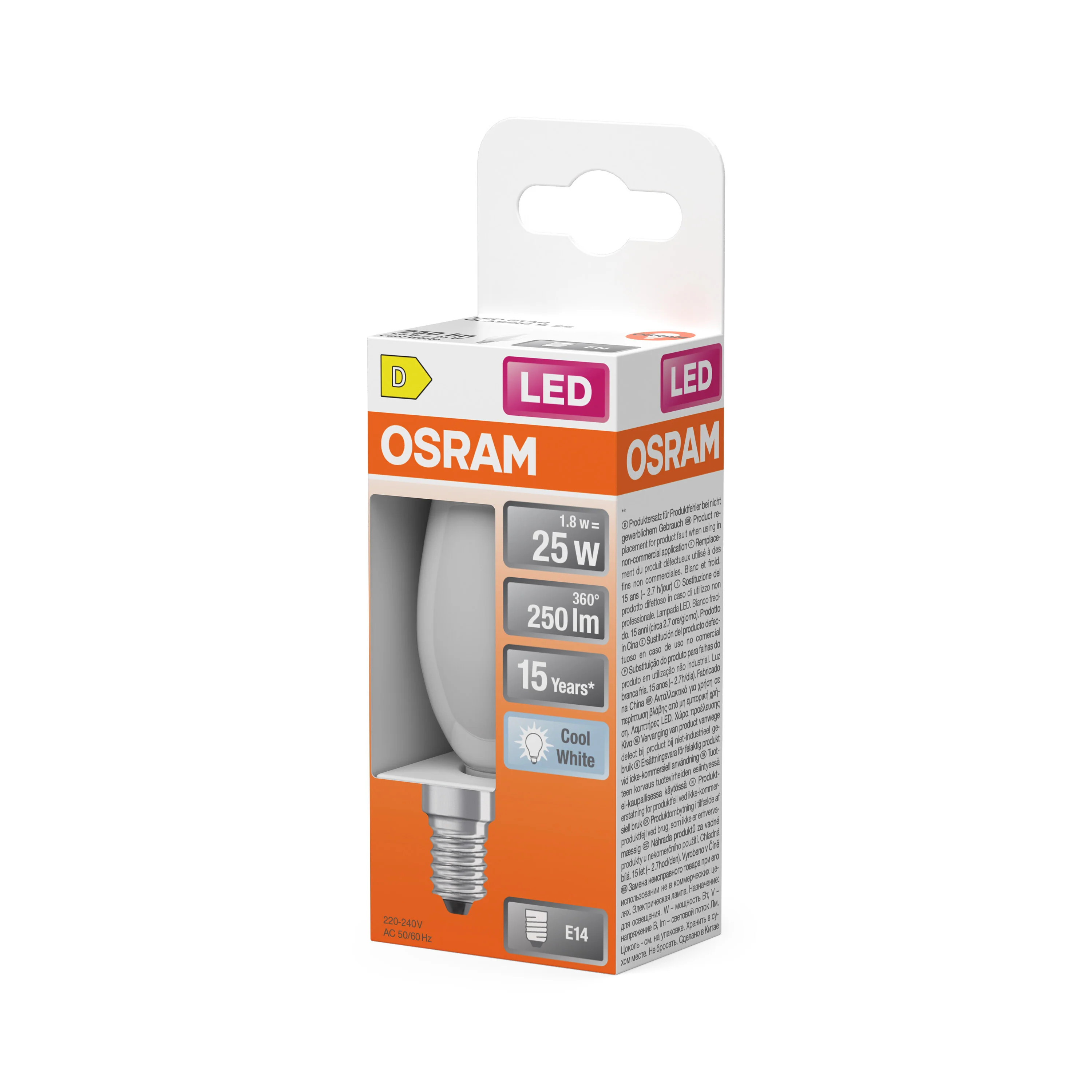 Żarówka LED OSRAM LED Star Classic B 25 Filament 1.8W 840 Frosted E14 - Image 5