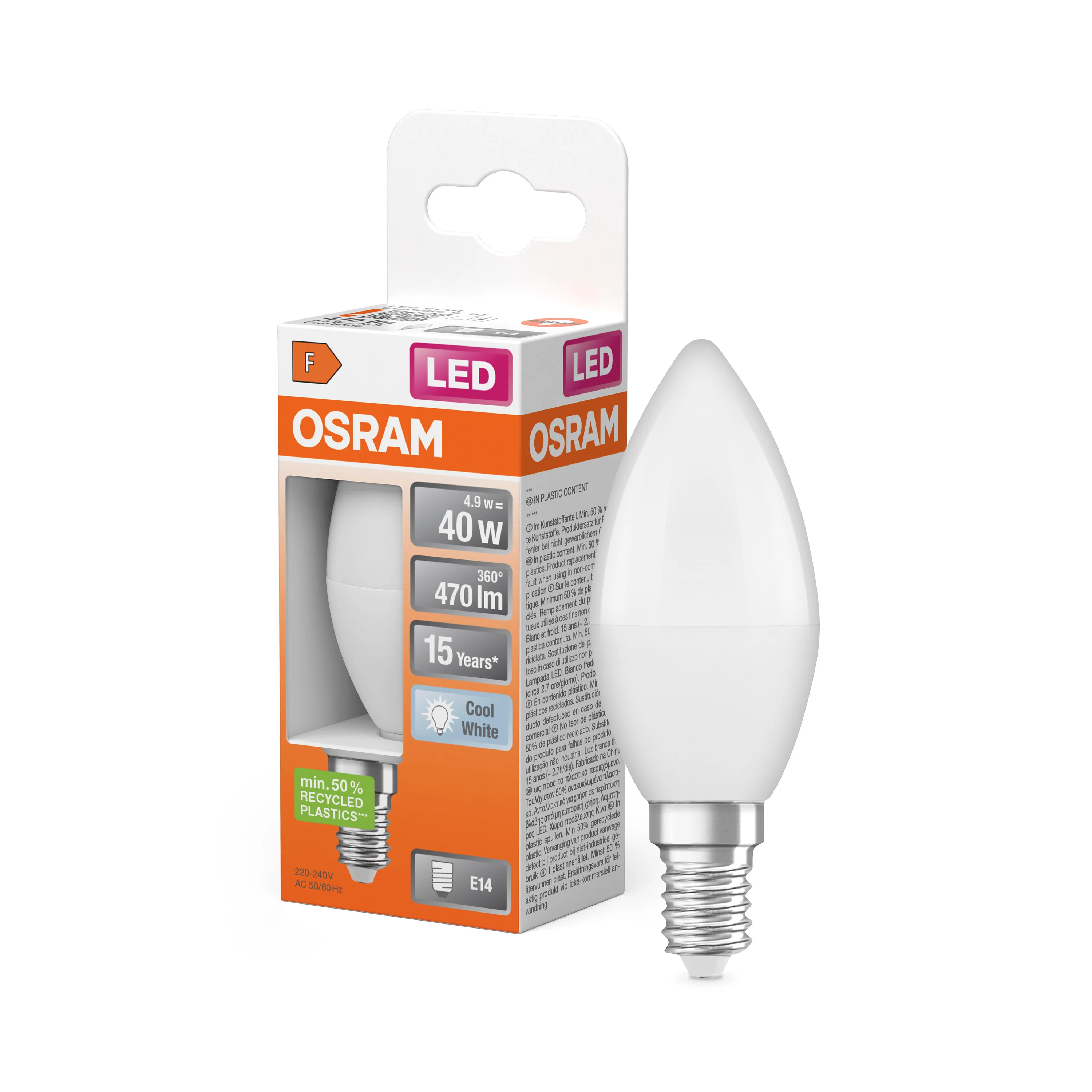 Żarówka LED OSRAM LED Star Classic B 40 4.9W 840 Frosted E14 - Image 4