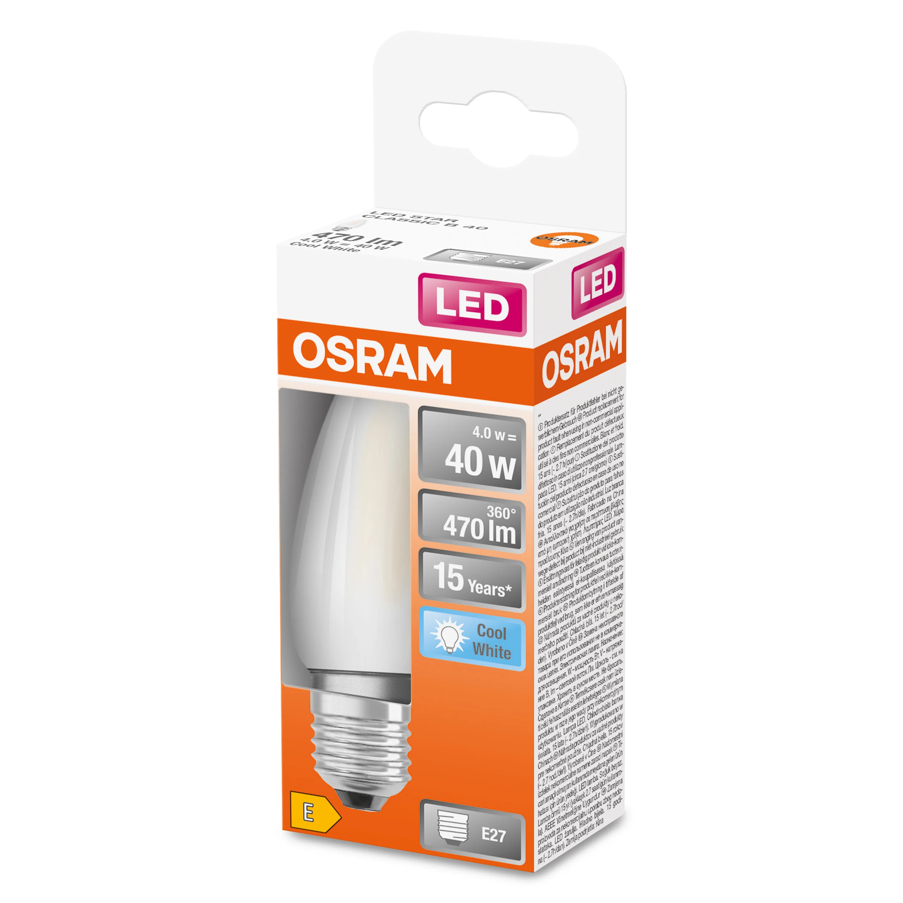 Żarówka LED OSRAM LED Star Classic B 40 4W 840 Frosted E27 - Image 3