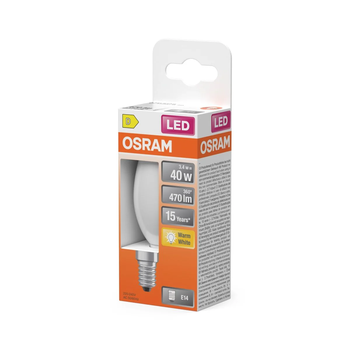 Żarówka LED OSRAM LED Star Classic B 40 Filament 3.4W 827 Frosted E14 ciepła - Image 2