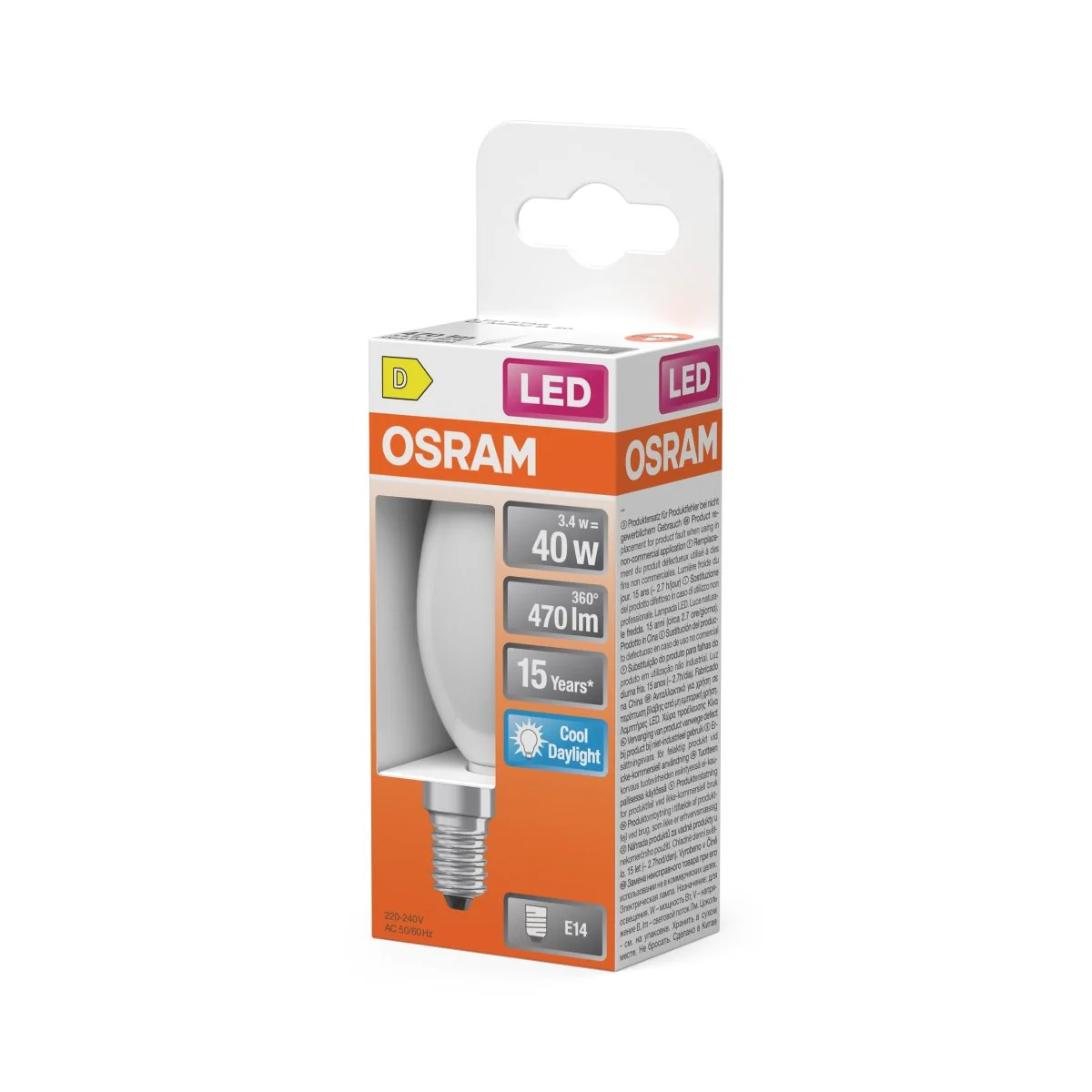 Żarówka LED OSRAM LED Star Classic B 40 Filament 3.4W 865 Frosted E14 - Image 2