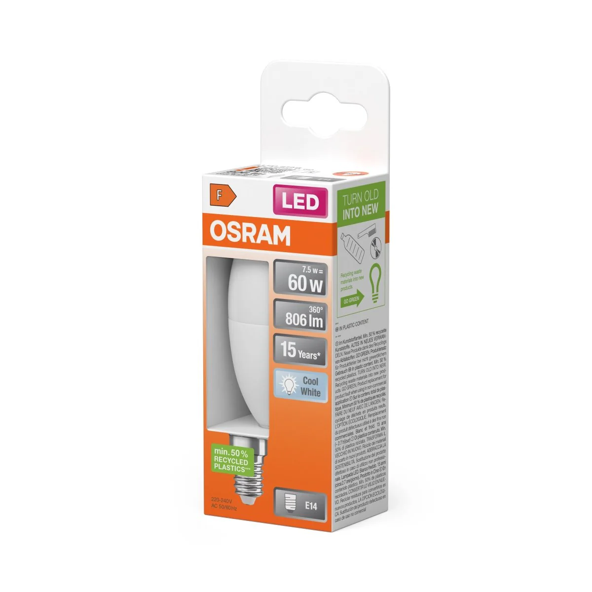 Żarówka LED OSRAM LED Star Classic B 60 7.5W 840 Frosted E14 - Image 2