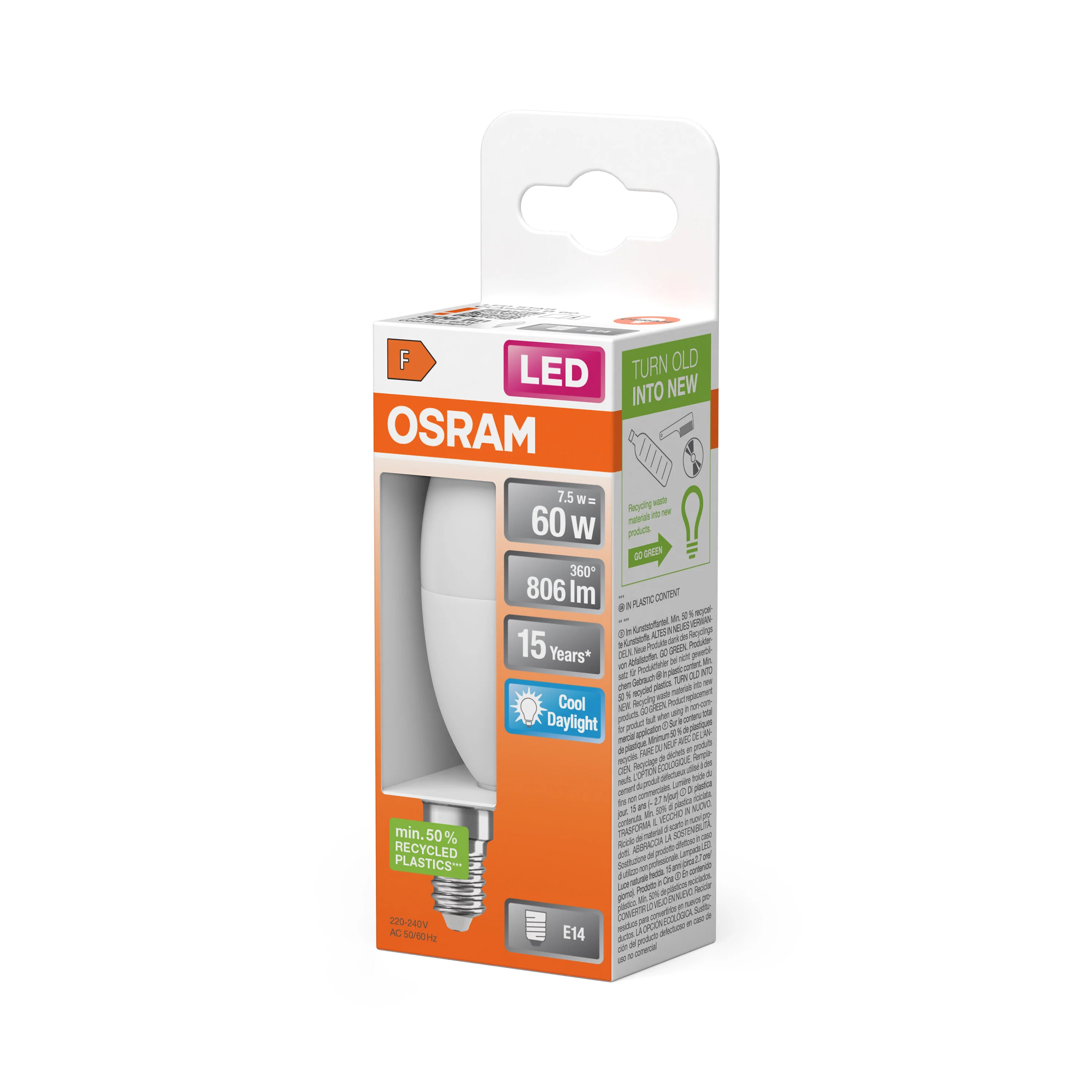 Żarówka LED OSRAM LED Star Classic B 60 7.5W 865 Frosted E14 - Image 5