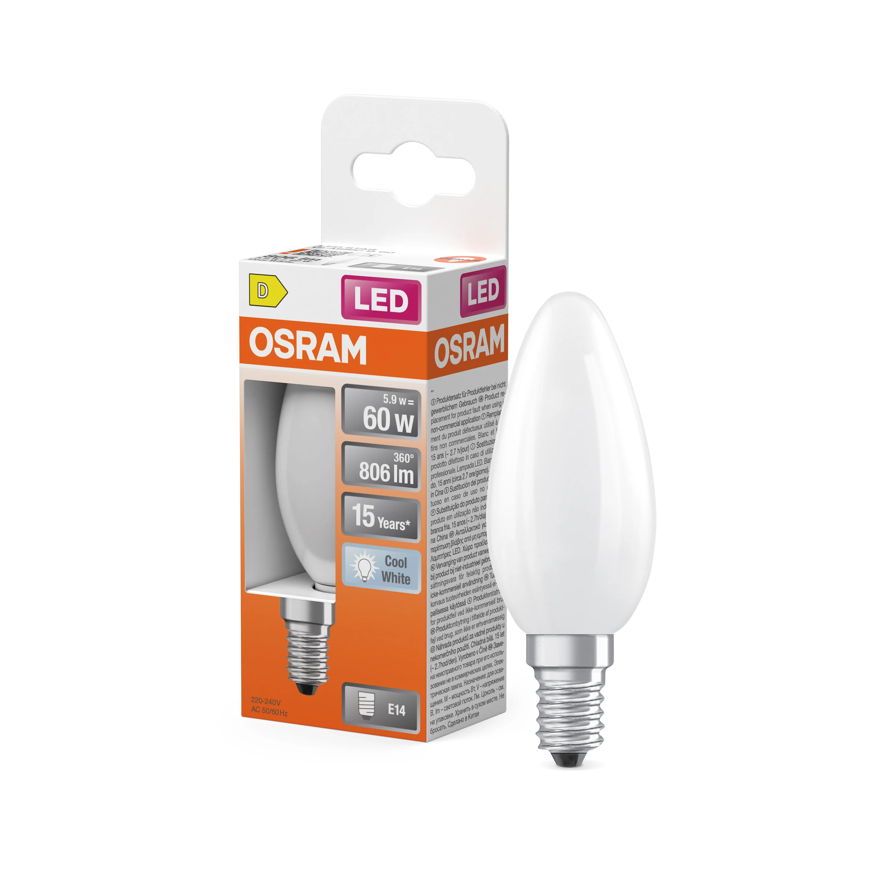 Żarówka LED OSRAM LED Star Classic B 60 Filament 5.9W 840 Frosted E14 - Image 4