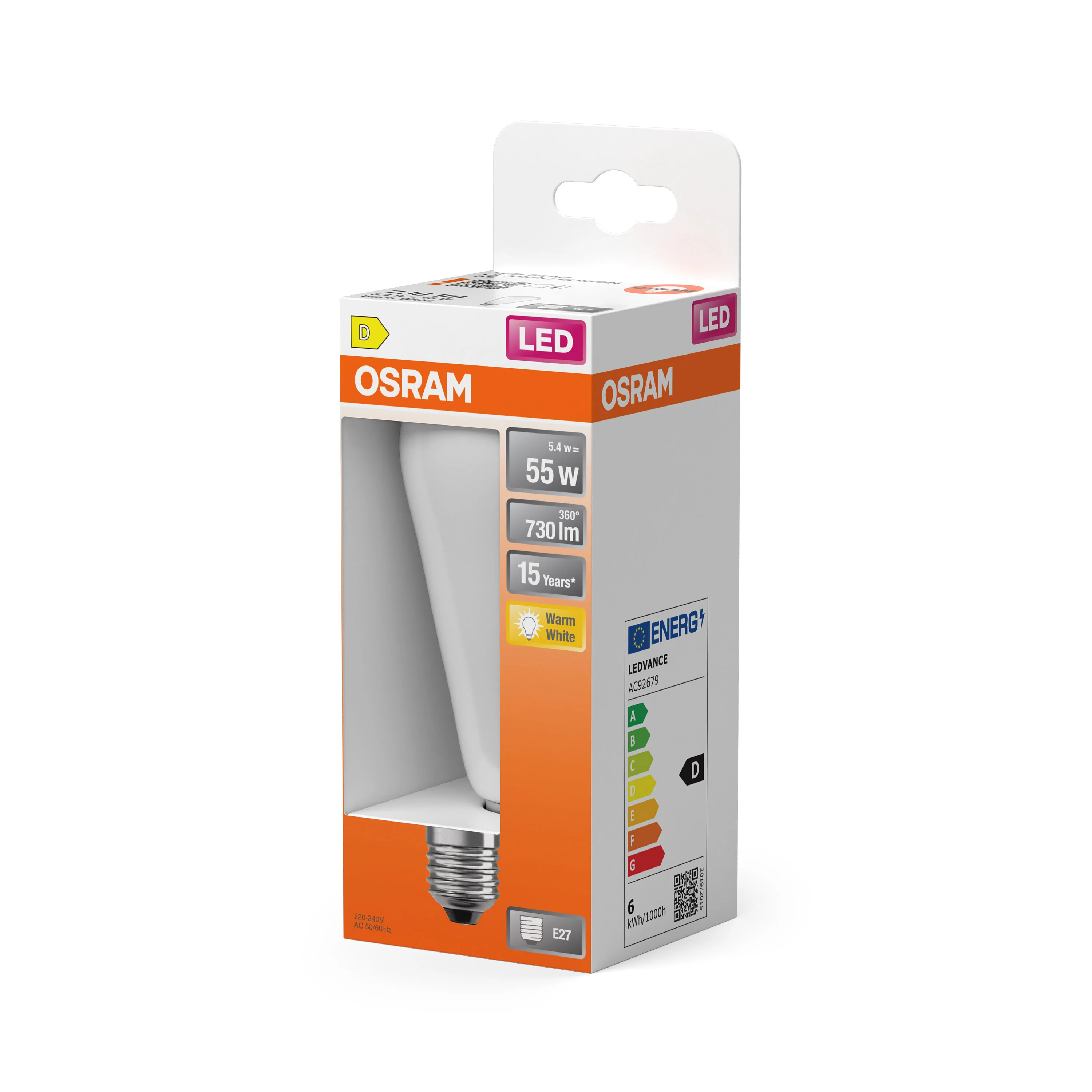 Żarówka LED OSRAM LED Star Classic Edison 55 Filament 5.4W 827 Frosted E27 - Image 5