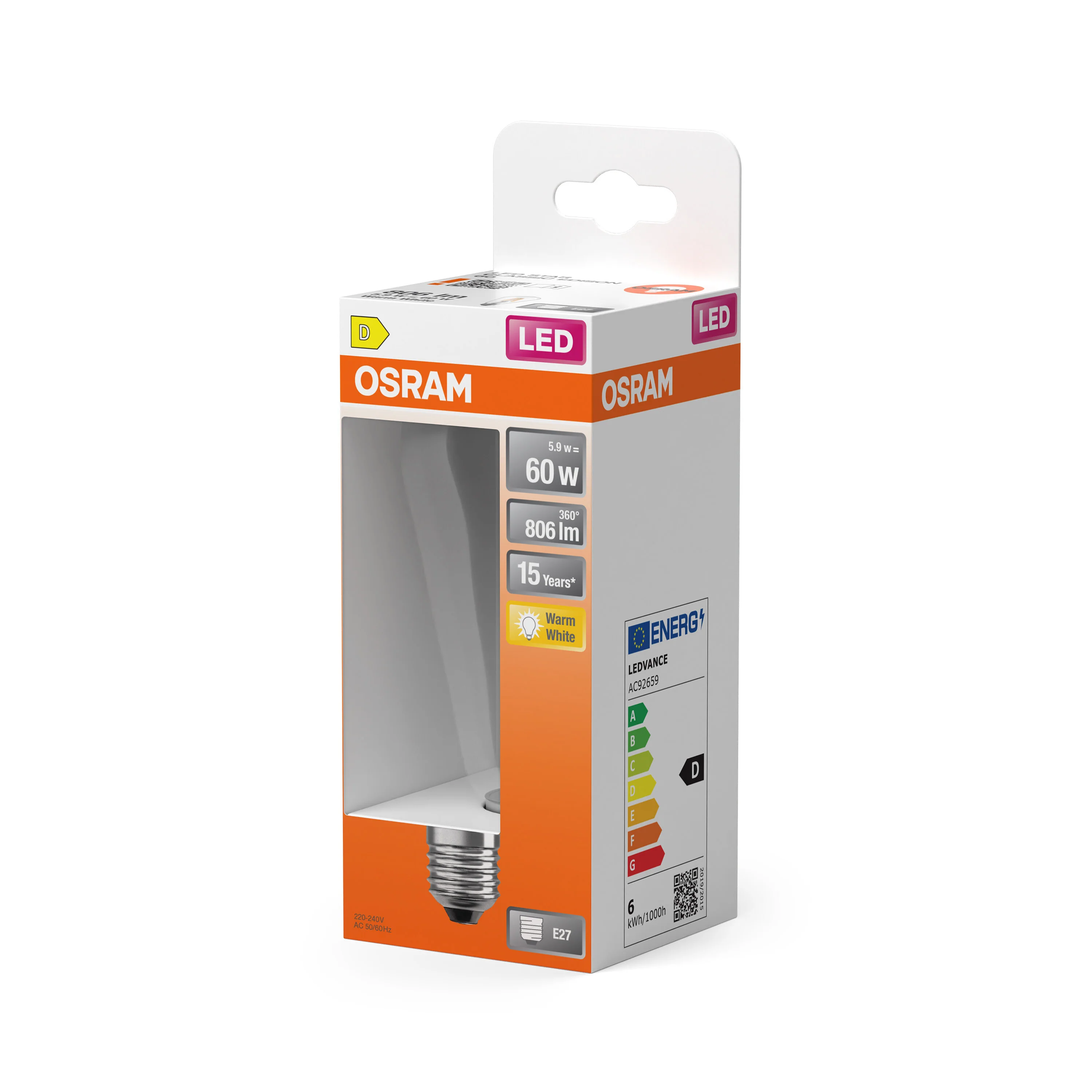 Żarówka LED OSRAM LED Star Classic Edison 60 Filament 5.9W 827 Clear E27 - Image 5