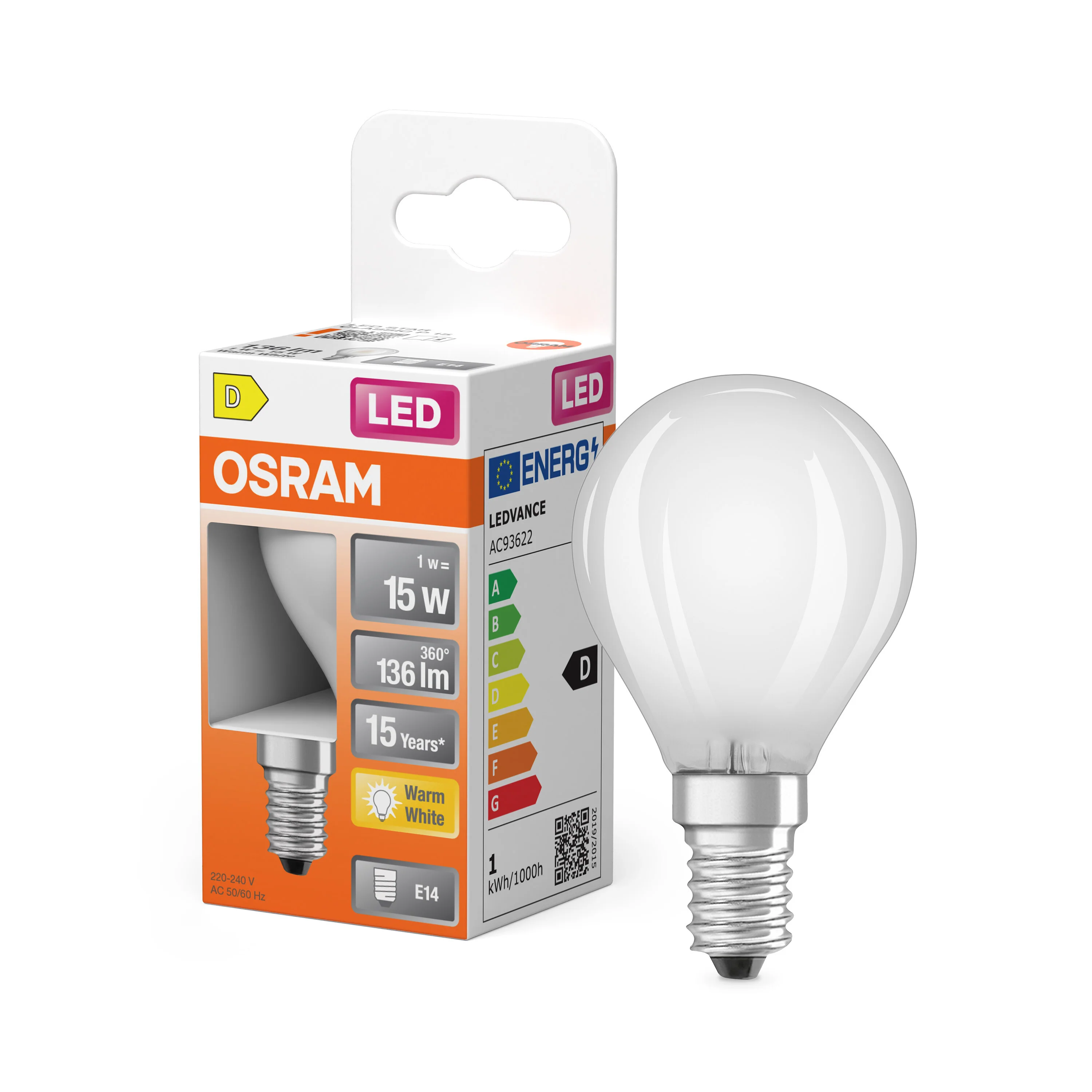 Żarówka LED OSRAM LED Star Classic P 15 Filament 1W 827 Frosted E14 - Image 4