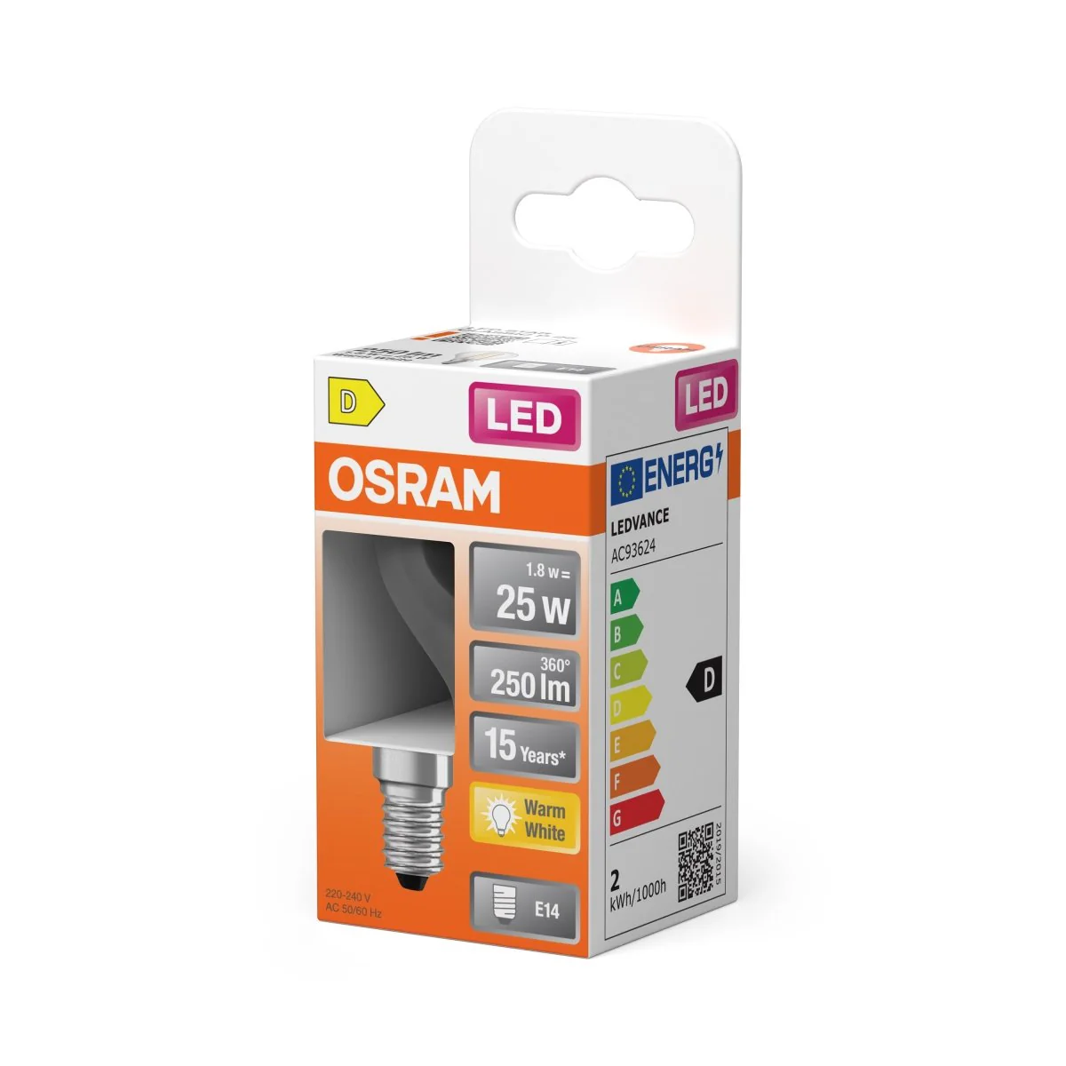 Żarówka LED OSRAM LED Star Classic P 25 Filament 1.8W 827 Clear E14 - Image 2