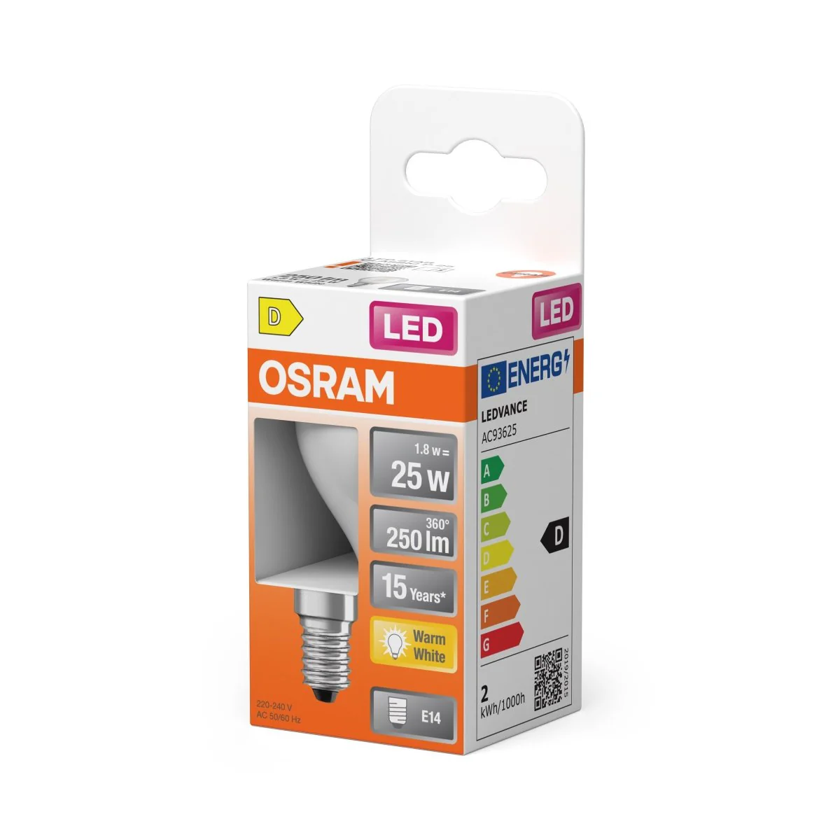 Żarówka LED OSRAM LED Star Classic P 25 Filament 1.8W 827 Frosted E14 ciepła - Image 2