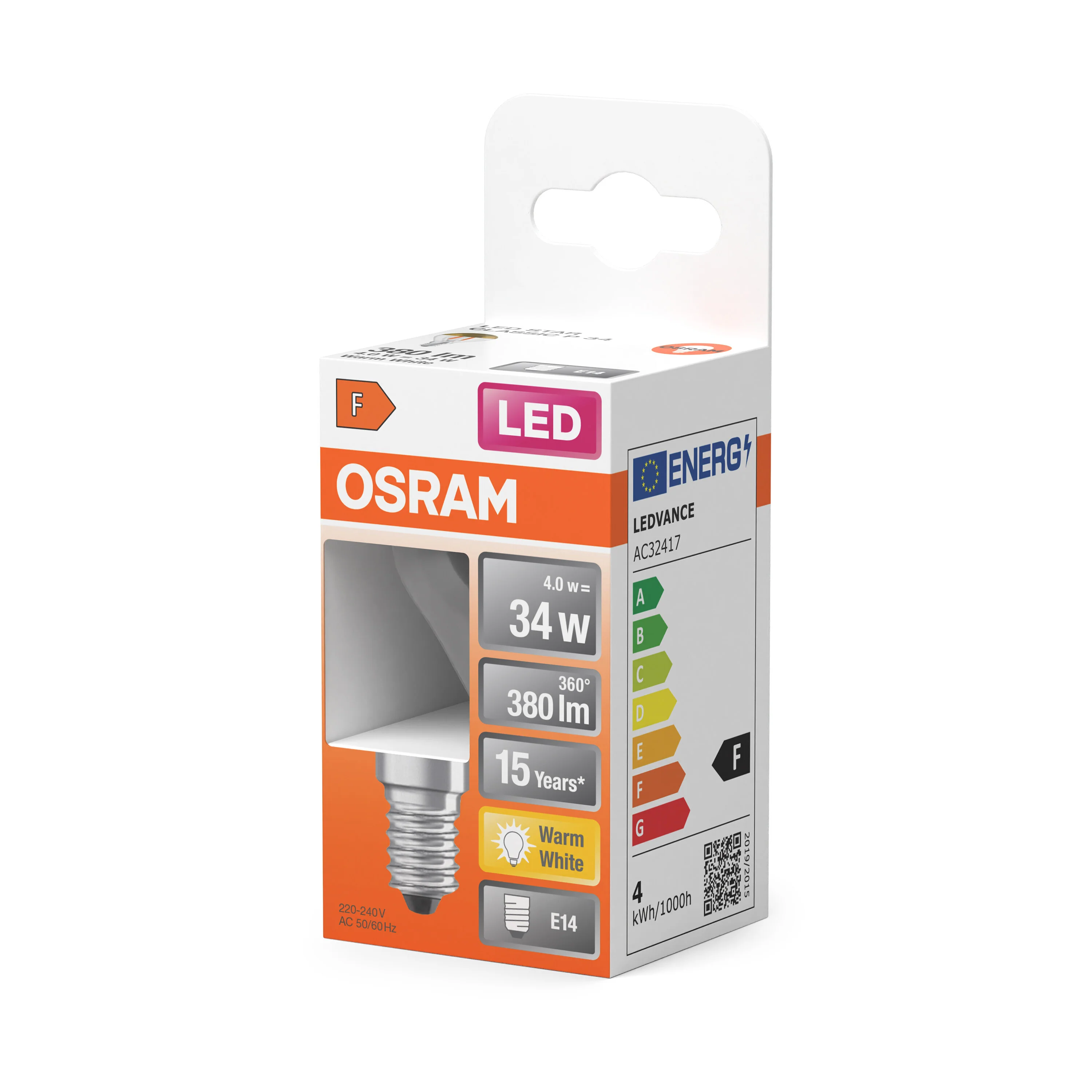 Żarówka LED OSRAM LED Star Classic P 34 Filament Mirror Gold 4W 827 Clear E14 - Image 5
