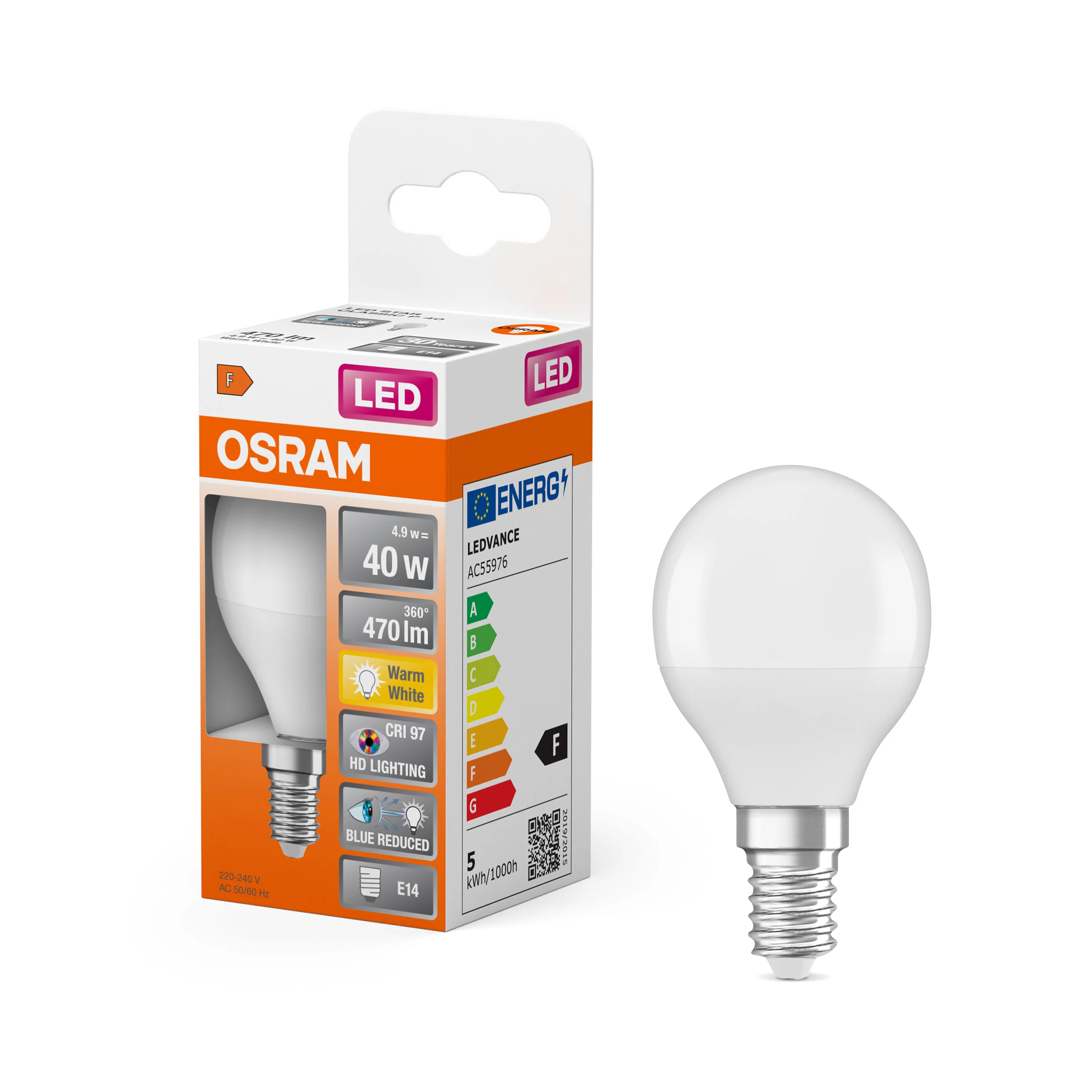 Żarówka LED OSRAM LED Star Classic P 40 4.9W 927 Frosted E14 - Image 4
