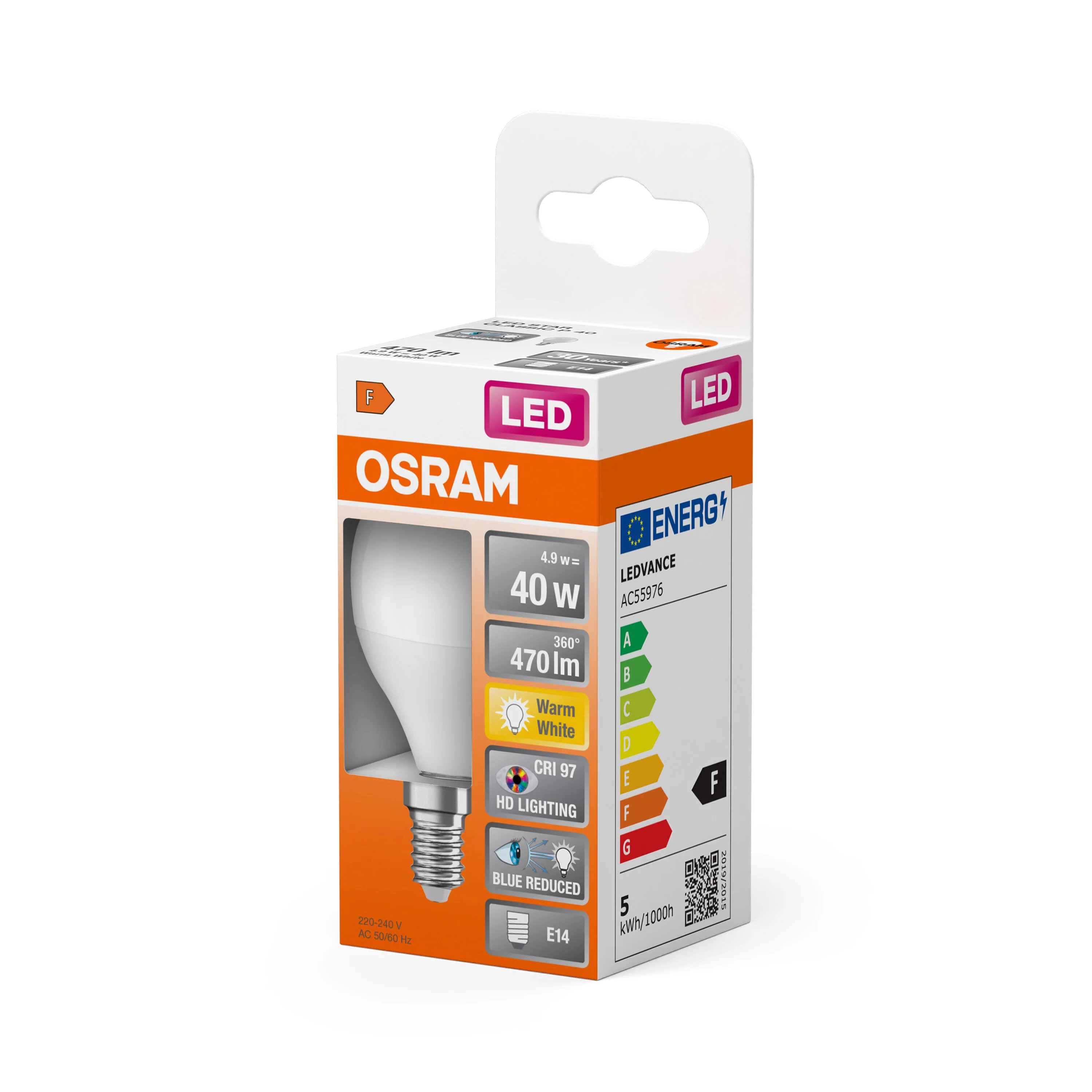 Żarówka LED OSRAM LED Star Classic P 40 4.9W 927 Frosted E14 - Image 5