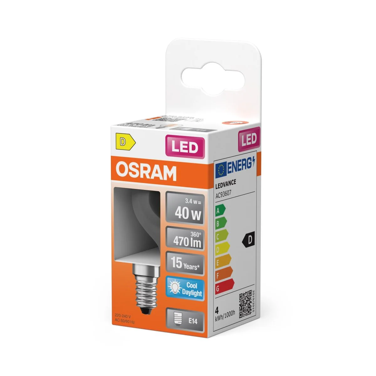 Żarówka LED OSRAM LED Star Classic P 40 Filament 3.4W 865 Clear E14 - Image 2