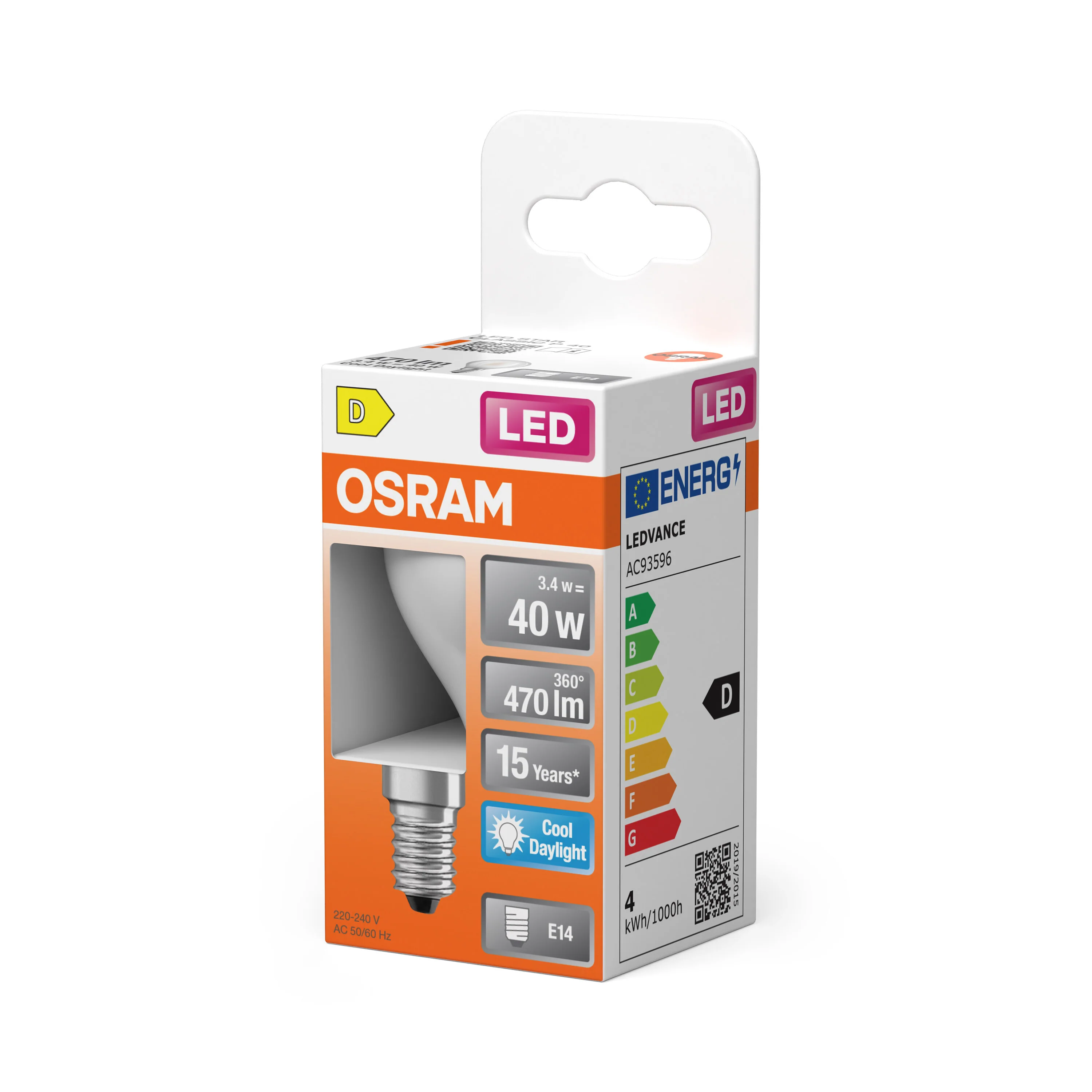 Żarówka LED OSRAM LED Star Classic P 40 Filament 3.4W 865 Frosted E14 - Image 5