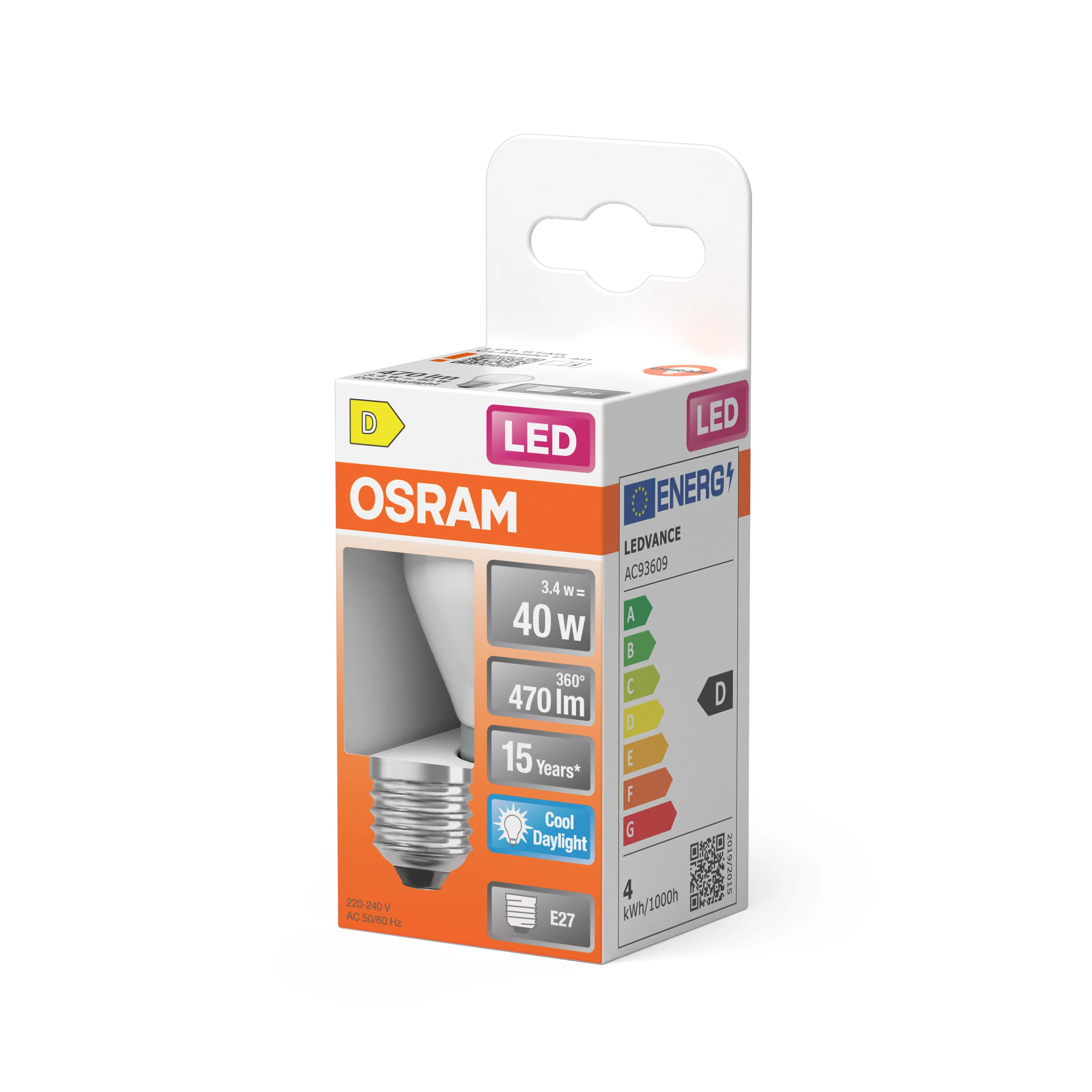 Żarówka LED OSRAM LED Star Classic P 40 Filament 3.4W 865 Frosted E27 - Image 5