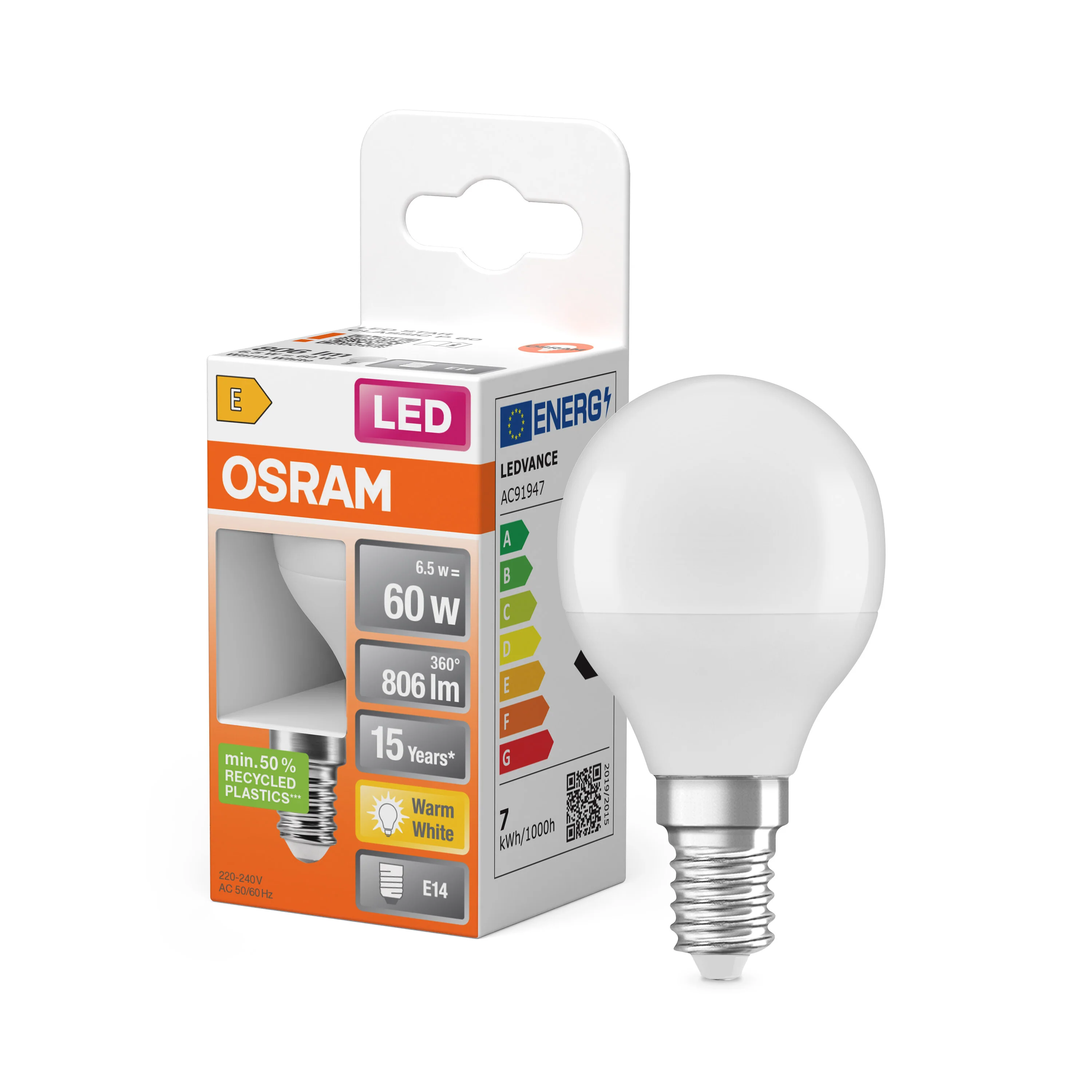 Żarówka LED OSRAM LED Star Classic P 60 6.5W 827 Frosted E14 - Image 4