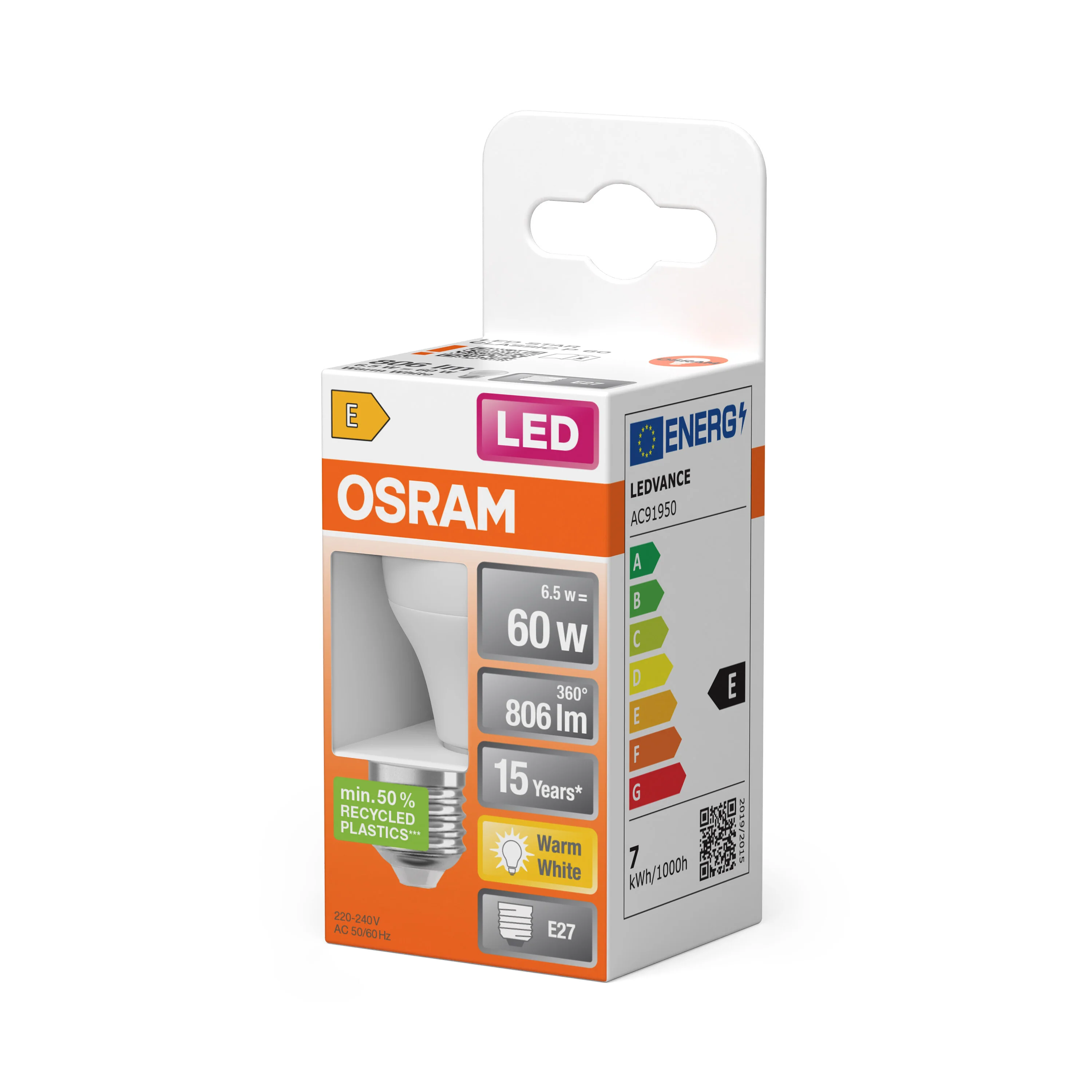 Żarówka LED OSRAM LED Star Classic P 60 6.5W 827 Frosted E27 - Image 5