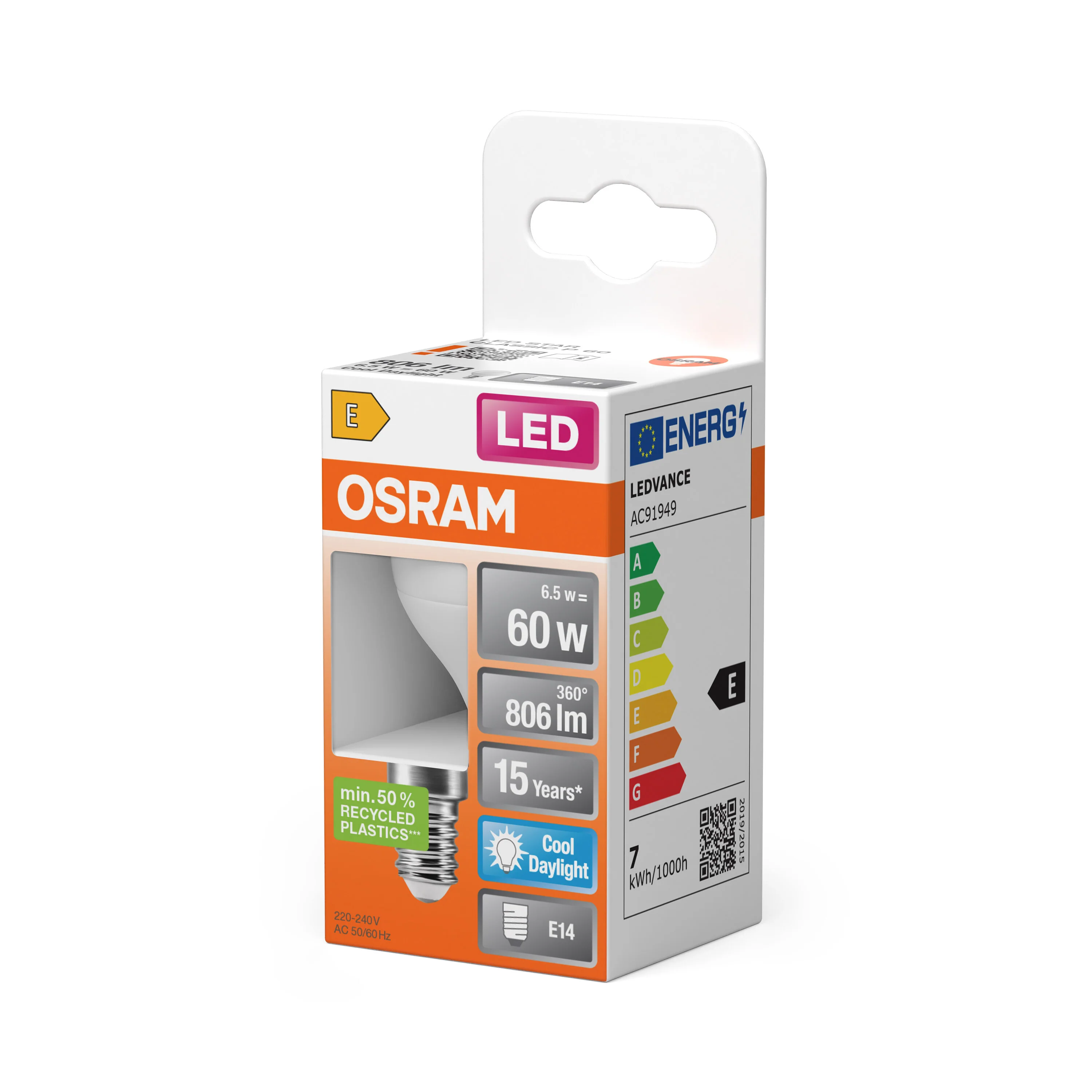 Żarówka LED OSRAM LED Star Classic P 60 6.5W 865 Frosted E14 - Image 5