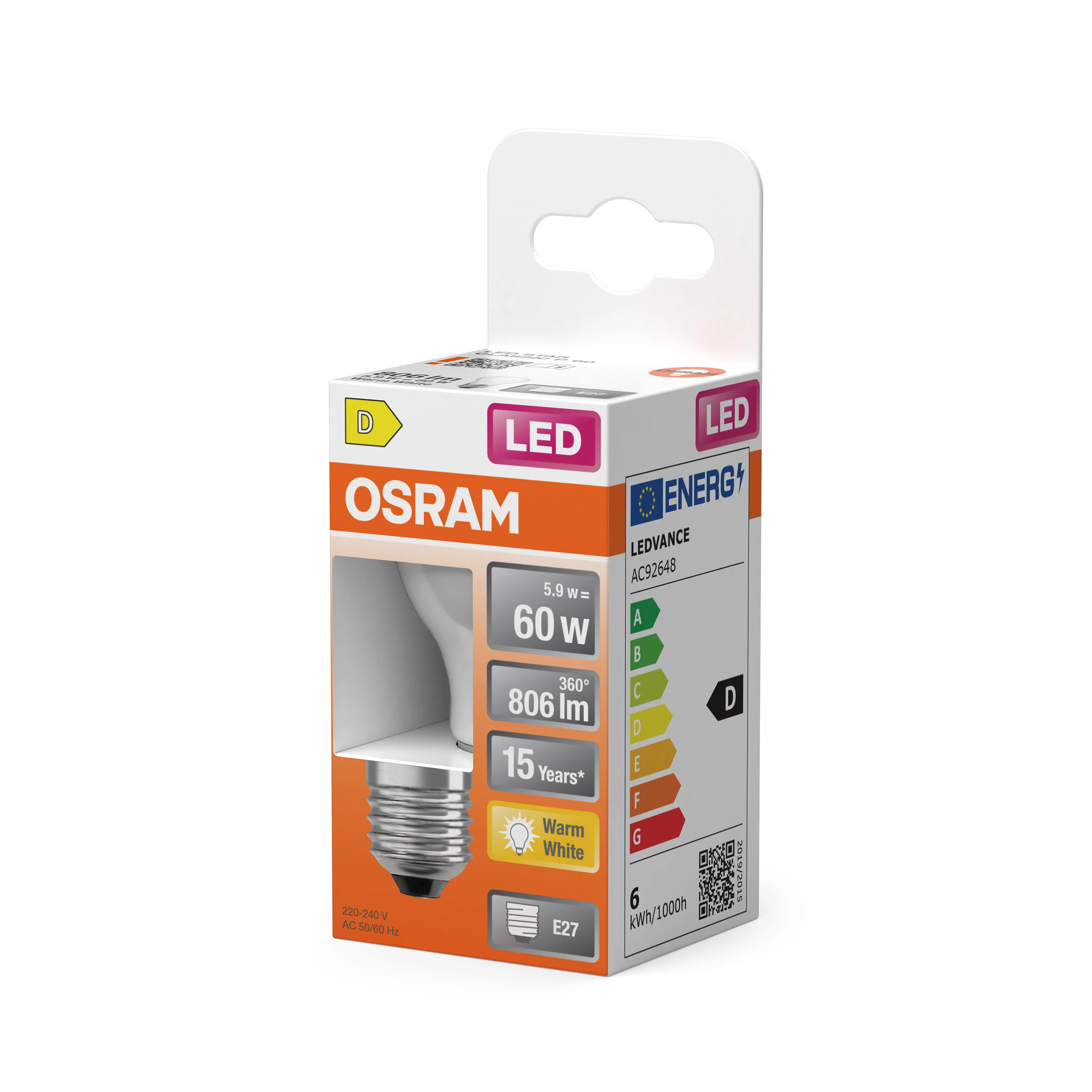 Żarówka LED OSRAM LED Star Classic P 60 Filament 5.9W 827 Frosted E27 - Image 5