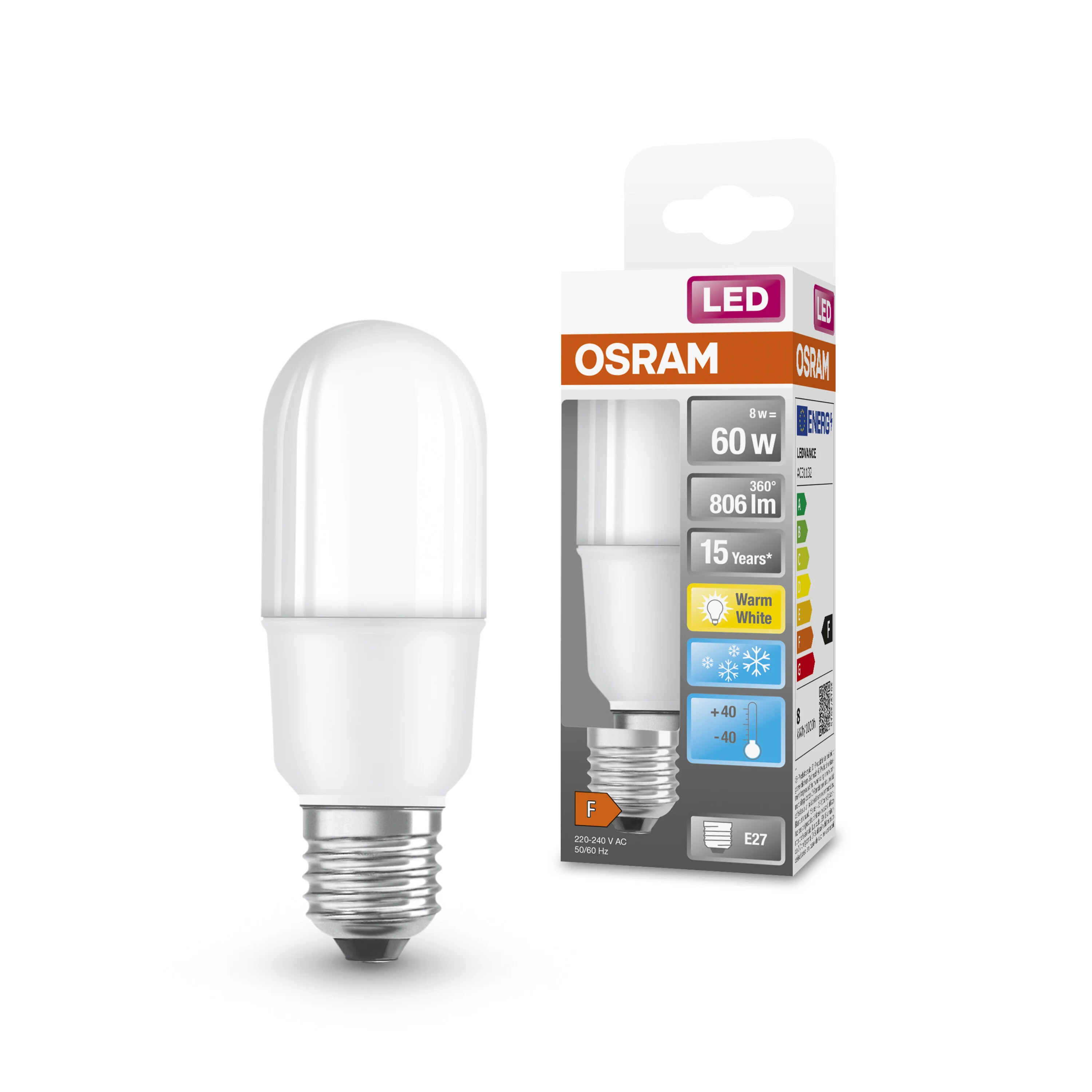 Żarówka LED OSRAM LED Star Classic Stick 60 8.5W 827 Frosted E27 - Image 4