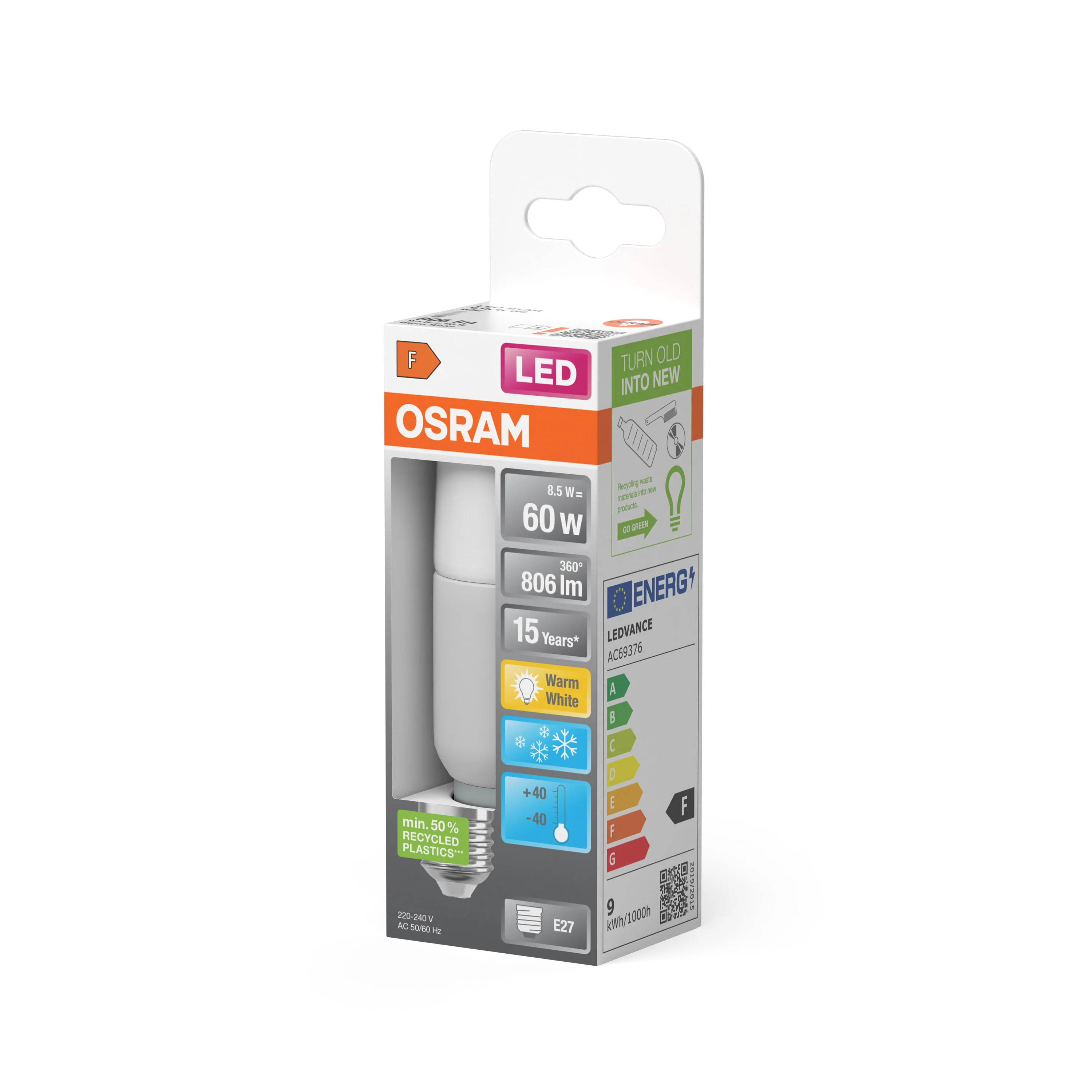 Żarówka LED OSRAM LED Star Classic Stick 60 8.5W 827 Frosted E27 - Image 5