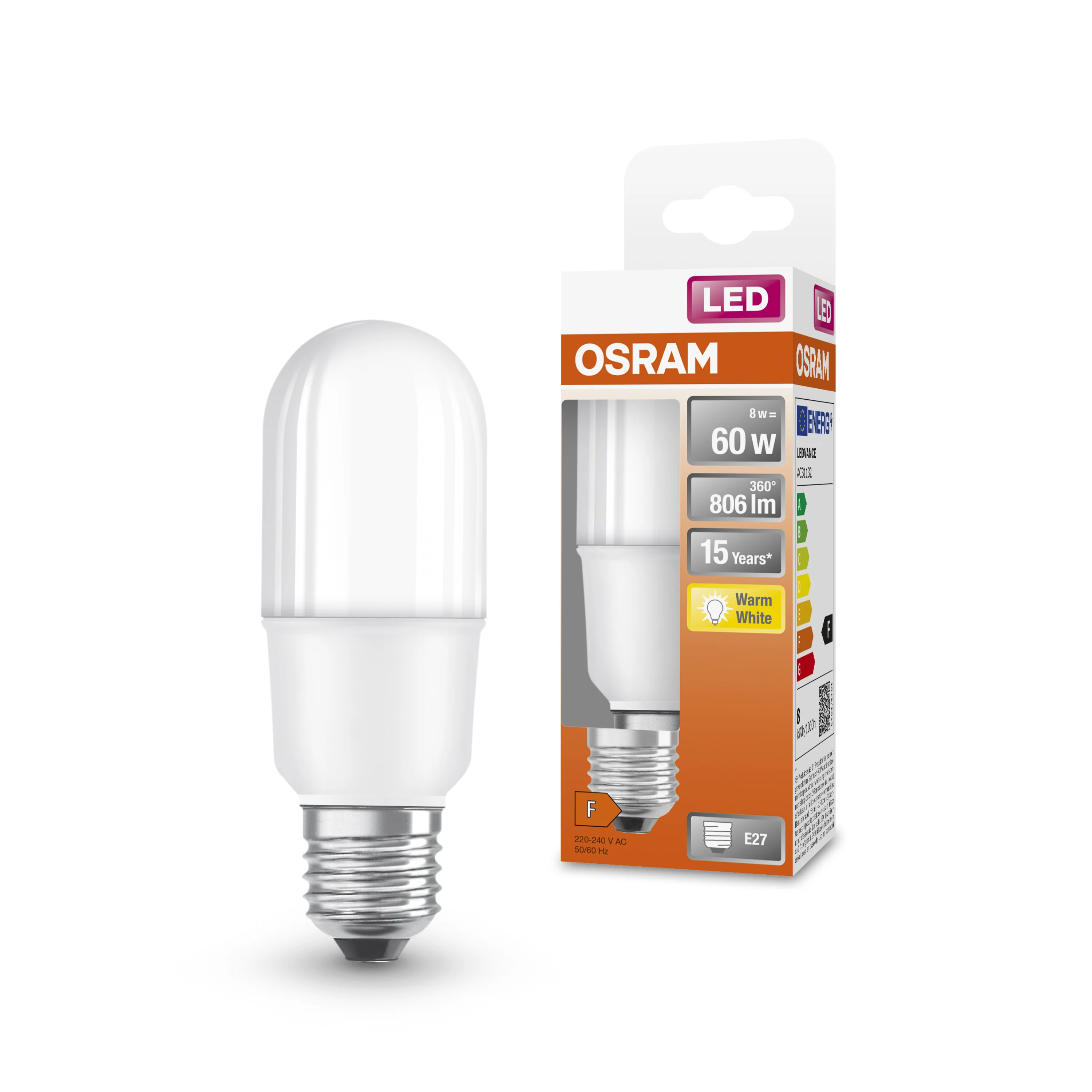 Żarówka LED OSRAM LED Star Classic Stick 60 8.5W 827 Frosted E27 ciepła - Image 4