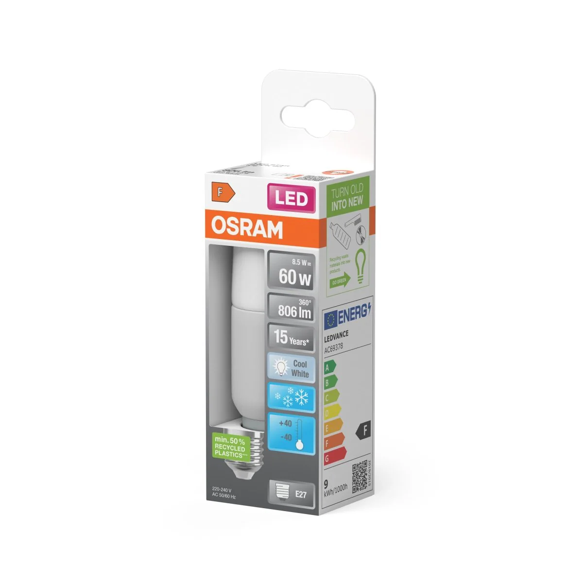Żarówka LED OSRAM LED Star Classic Stick 60 8.5W 840 Frosted E27 - Image 2