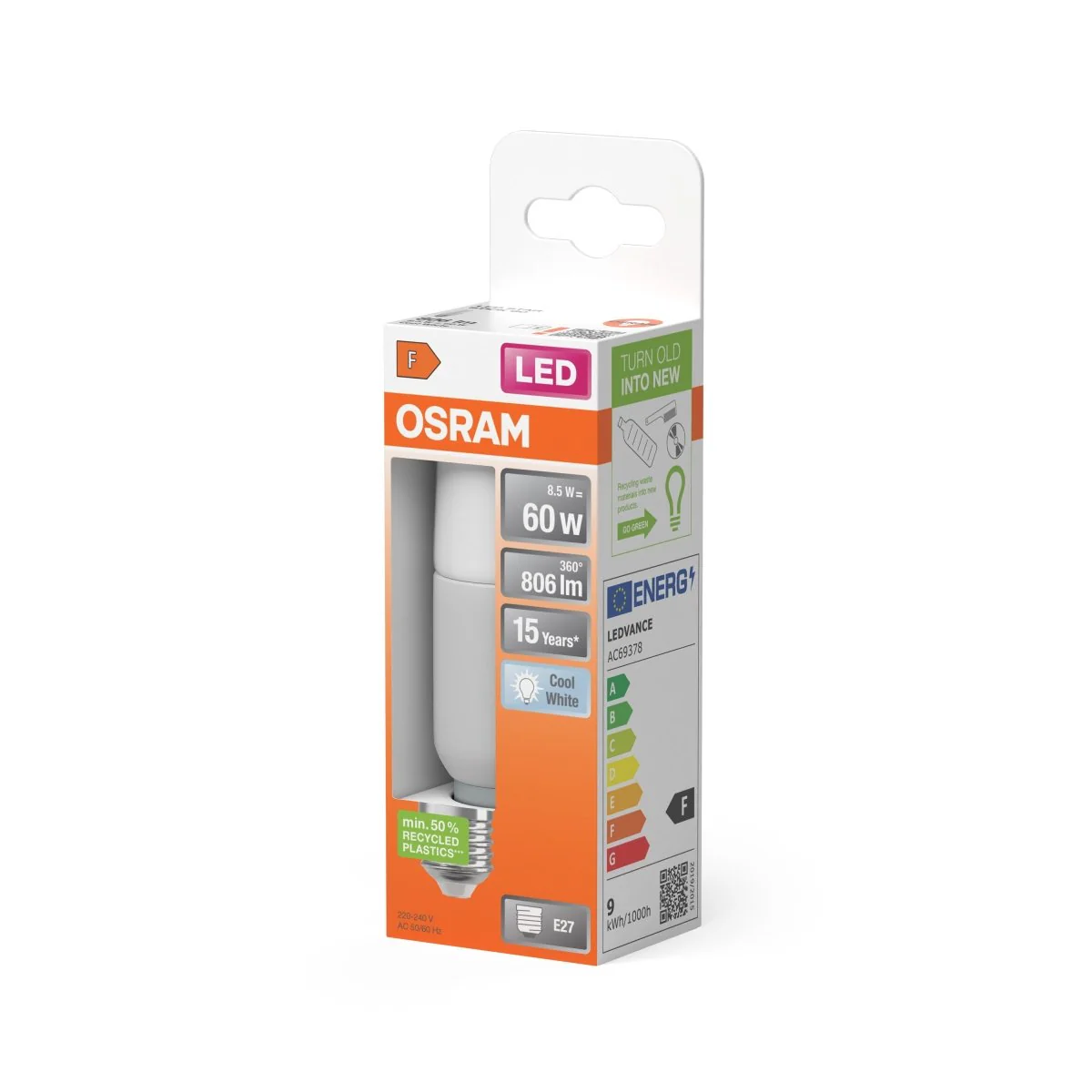 Żarówka LED OSRAM LED Star Classic Stick 60 8.5W 840 Frosted E27 neutralna - Image 2