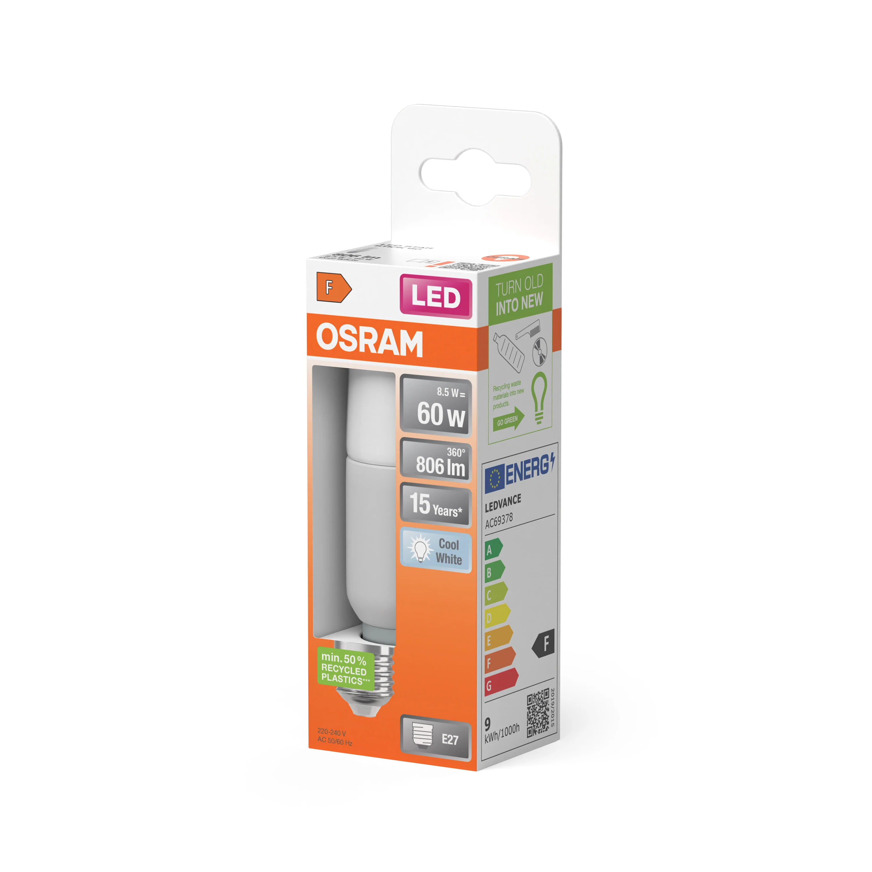 Żarówka LED OSRAM LED Star Classic Stick 60 8.5W 840 Frosted E27 neutralna - Image 5