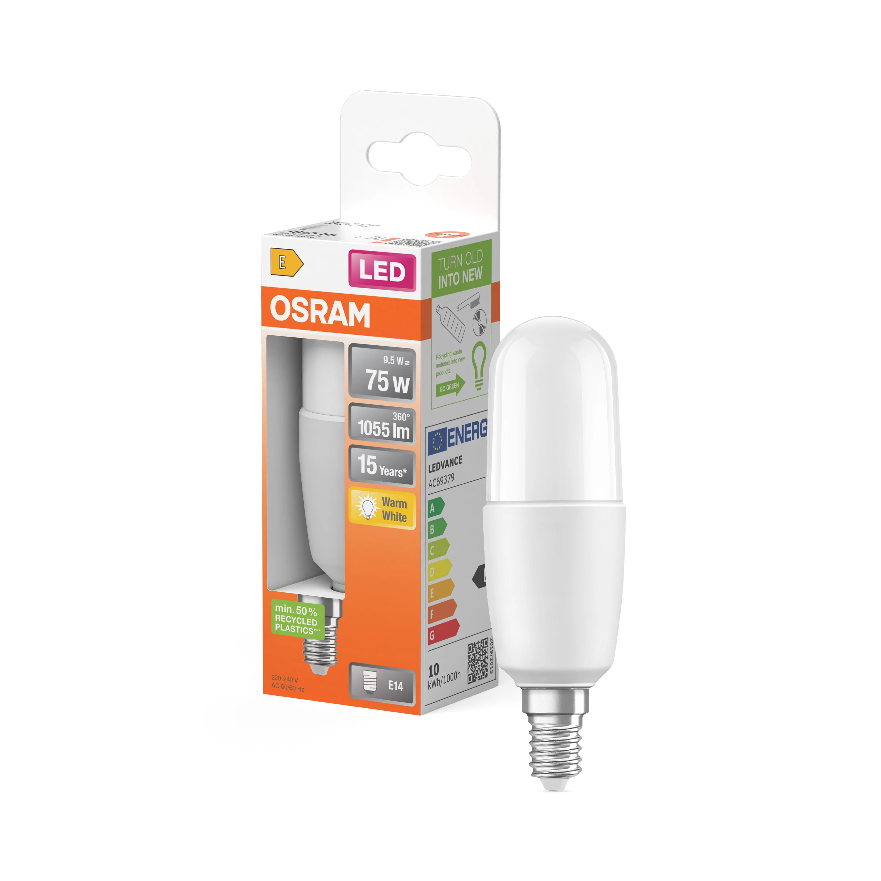 Żarówka LED OSRAM LED Star Classic Stick 75 9.5W 827 Frosted E14 - Image 4