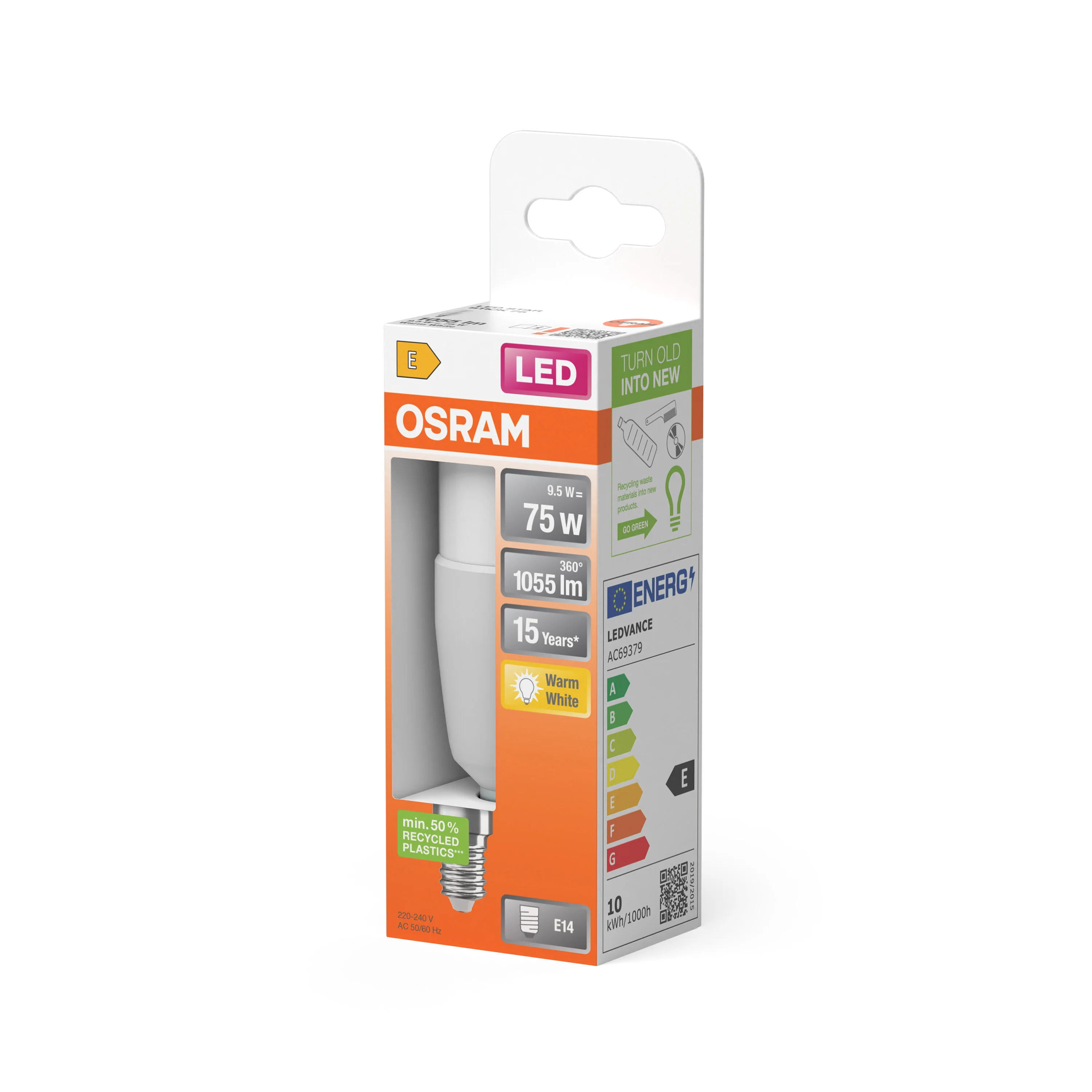 Żarówka LED OSRAM LED Star Classic Stick 75 9.5W 827 Frosted E14 - Image 5