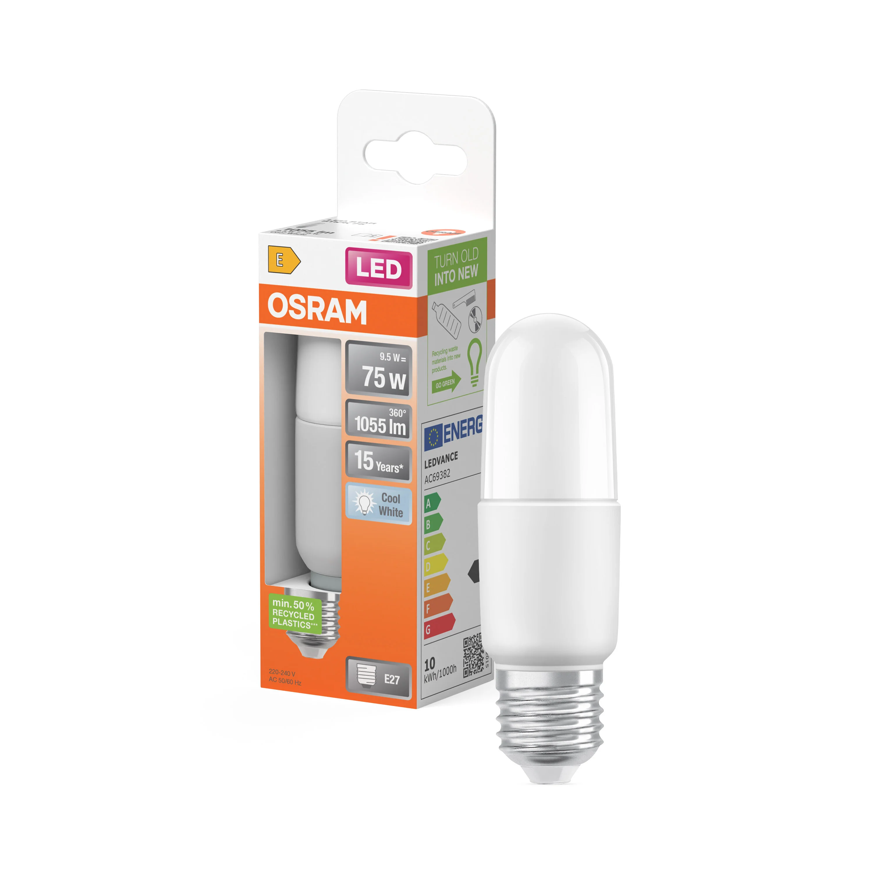 Żarówka LED OSRAM LED Star Classic Stick 75 9.5W 840 Frosted E27 neutralna - Image 4