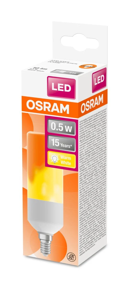 Żarówka LED OSRAM LED Star Classic Stick Flame 0.5W 515 Frosted E14 - Image 2